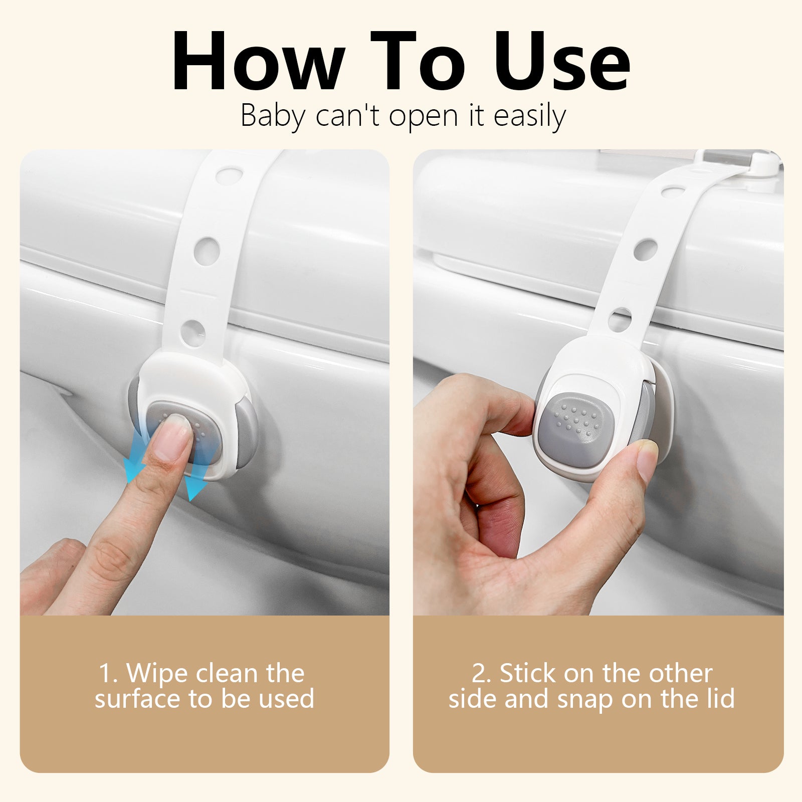 SKYROKU Toilet Lock Toilettensicherung 2er-Pack ABS-Set