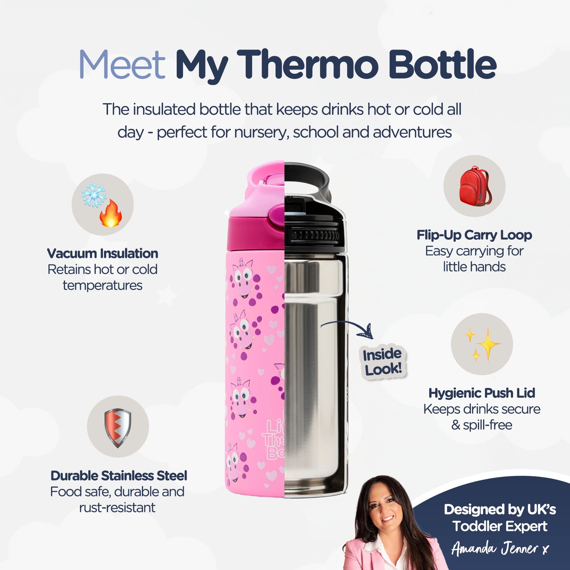 My Carry Potty Thermo Bottle Trinkflasche Drache 380 ml Edelstahl