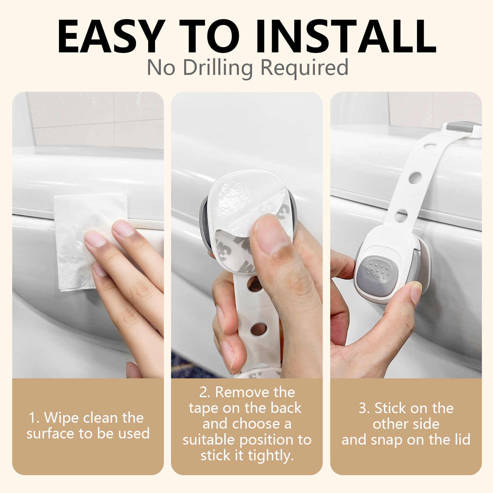 SKYROKU Toilet Lock Toilettensicherung 2er-Pack zum Kleben