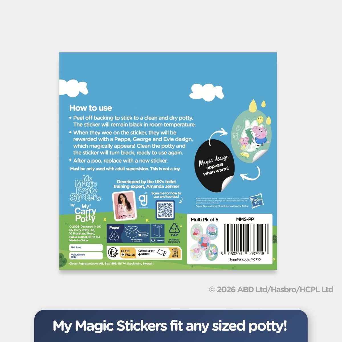 My Carry Potty Peppa Pig Magic Potty Sticker 5er-Pack wärmeaktiv