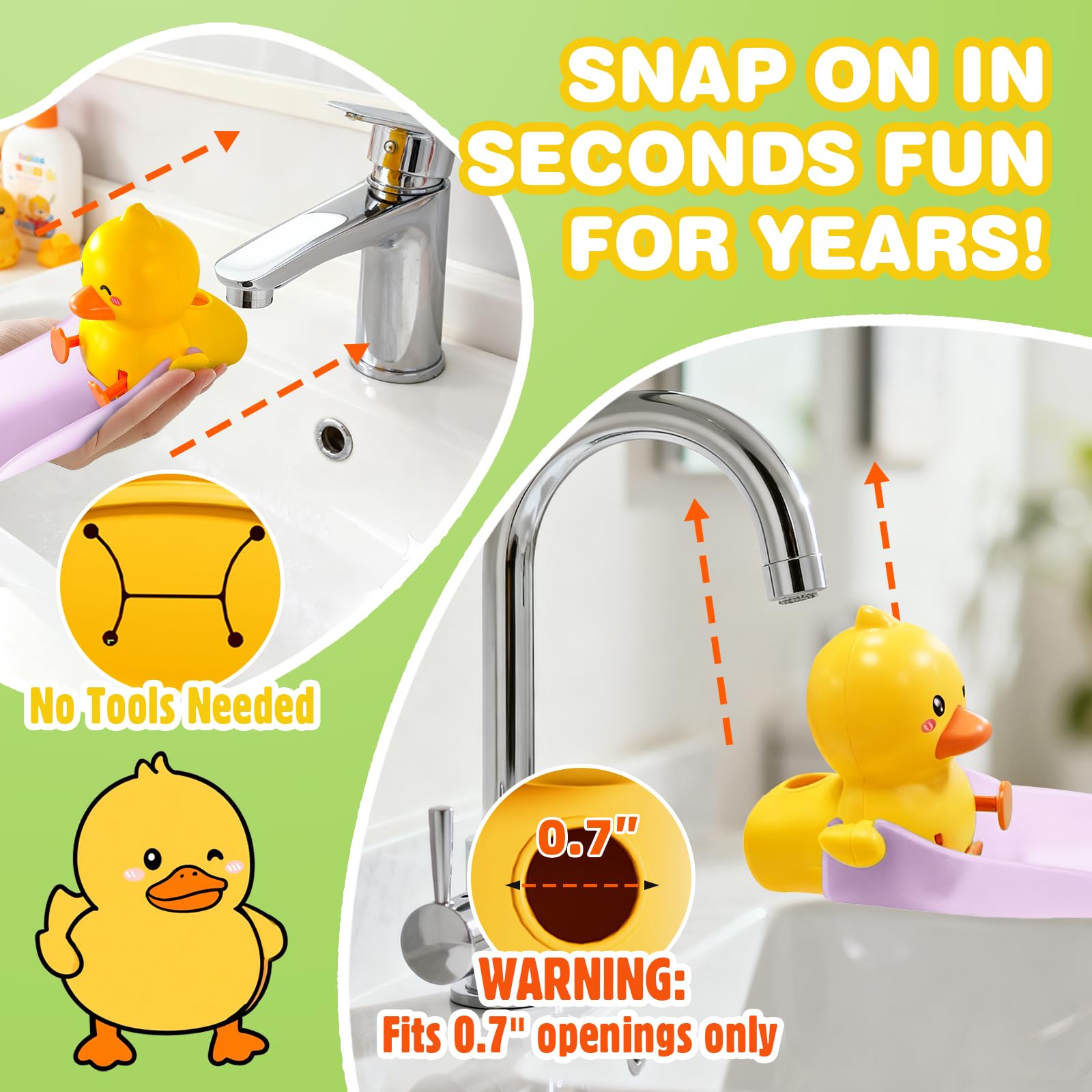 SKYROKU Bear Faucet Extender Wasserhahnverlängerung Ente PP Silikon