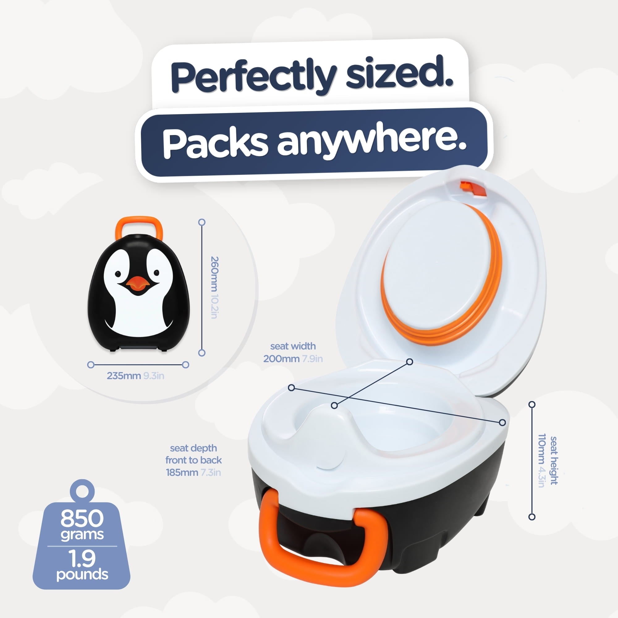My Carry Potty Penguin Reisetöpfchen mit Deckel auslaufsicher