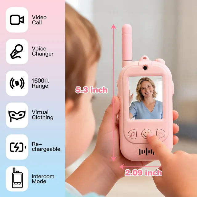 SKYROKU Video Walkie Talkies Kinder rosa 2er Set