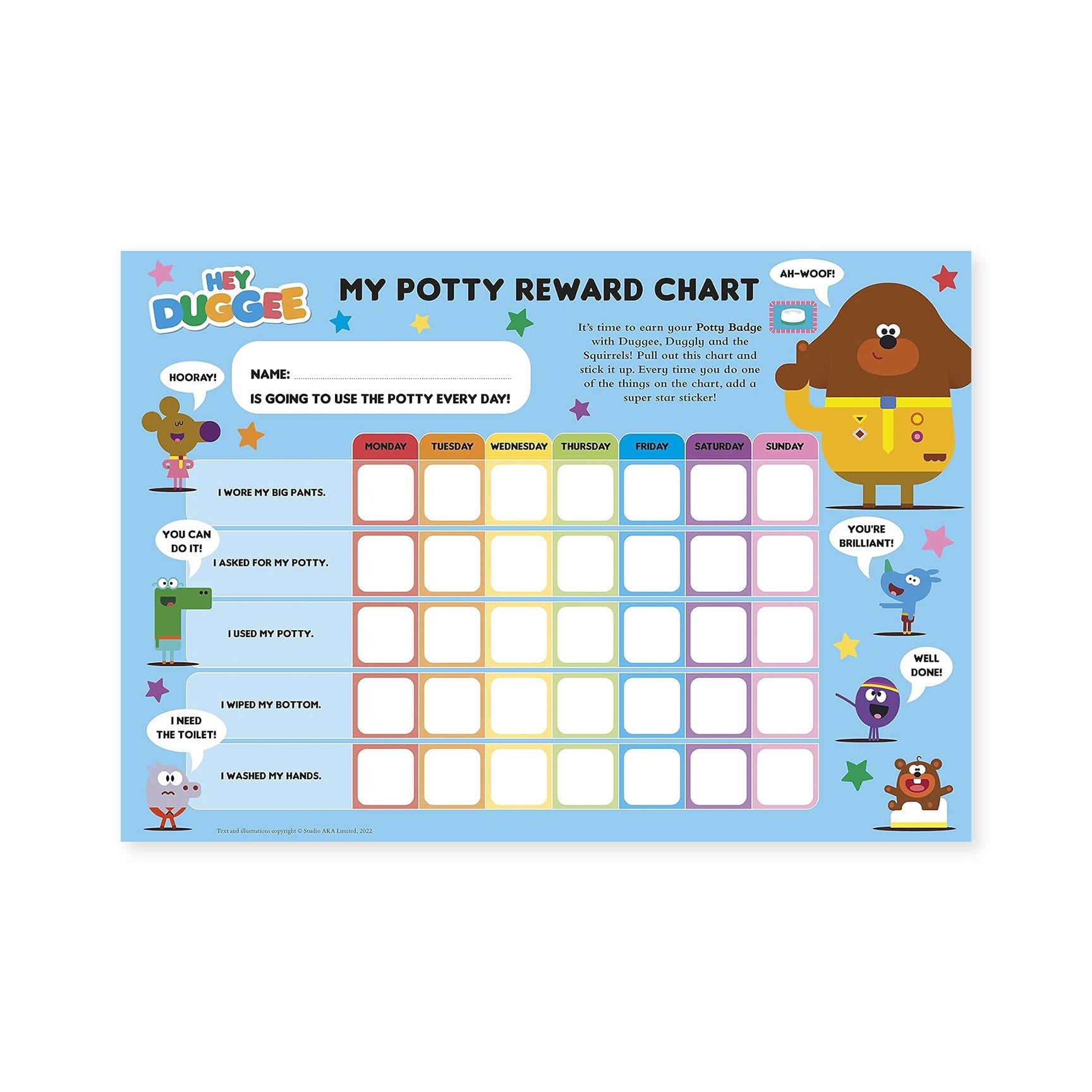 My Carry Potty Hey Duggee Stickerbuch Töpfchen 70 Sticker