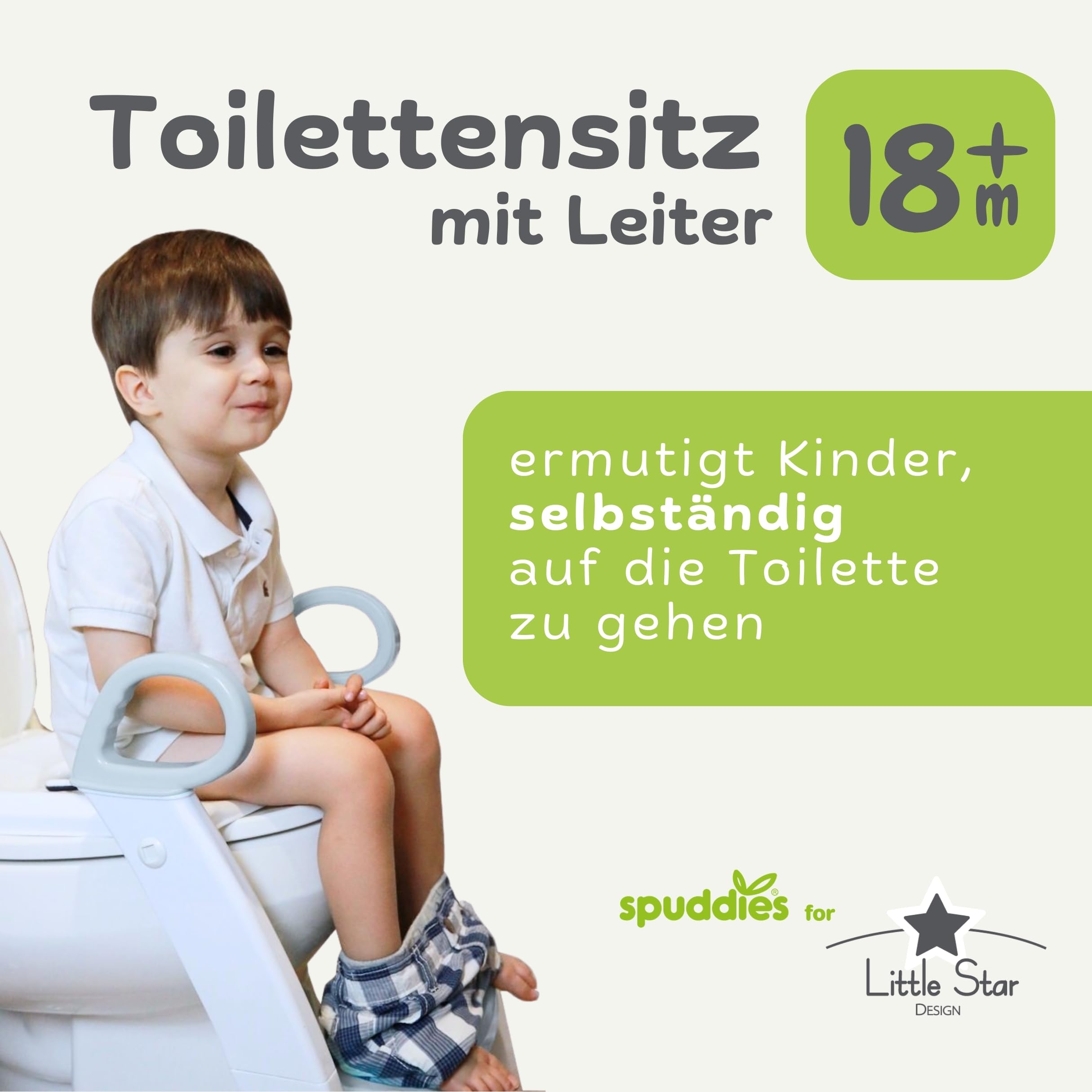 Little Star Spuddies Toilettensitz mit Leiter Weiß-Grau klappbar