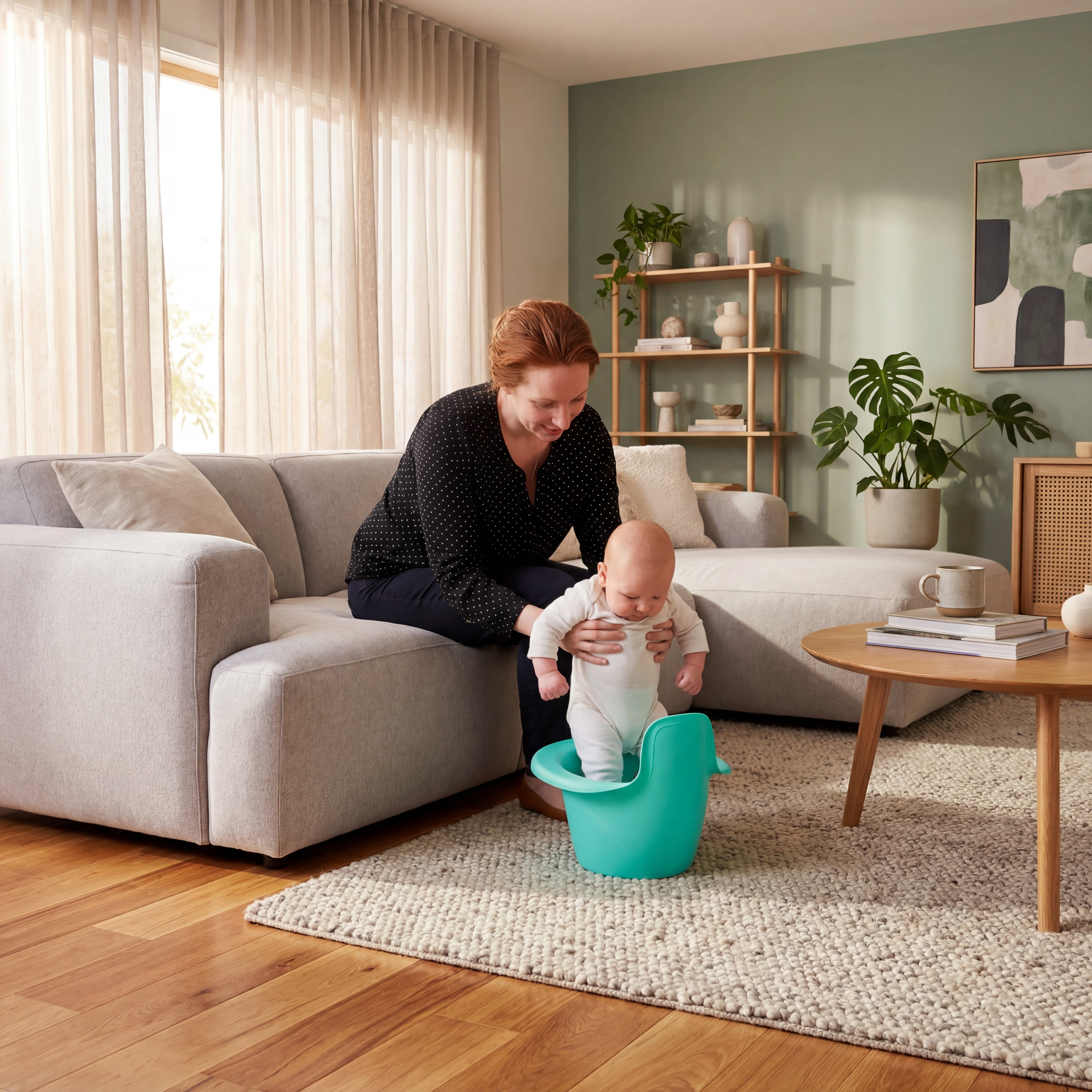 Easypisi Töpfchen Abhaltetöpfchen Türkis mit Unterlage