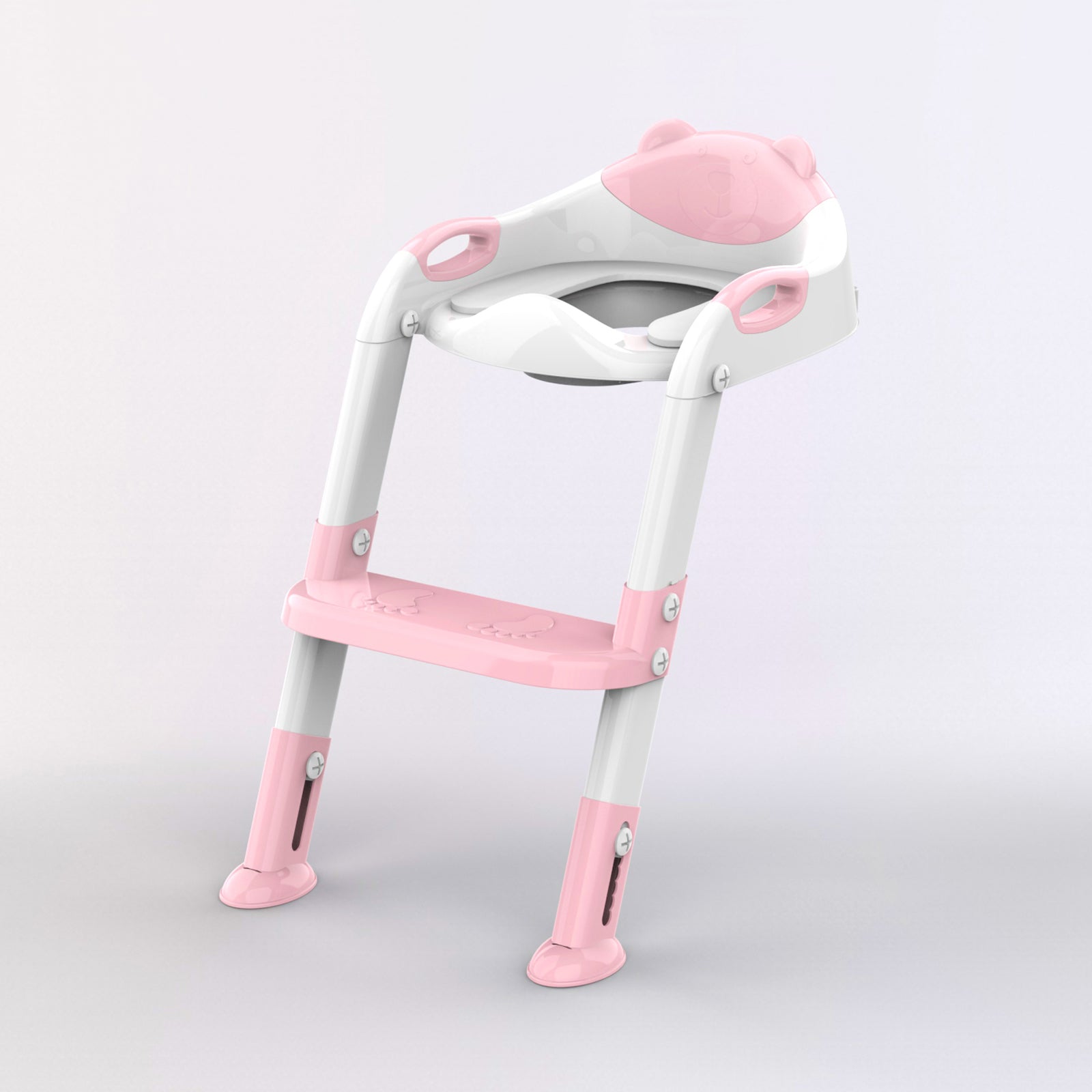 SKYROKU 8838 Toilettensitz mit Treppe Pink rutschfest