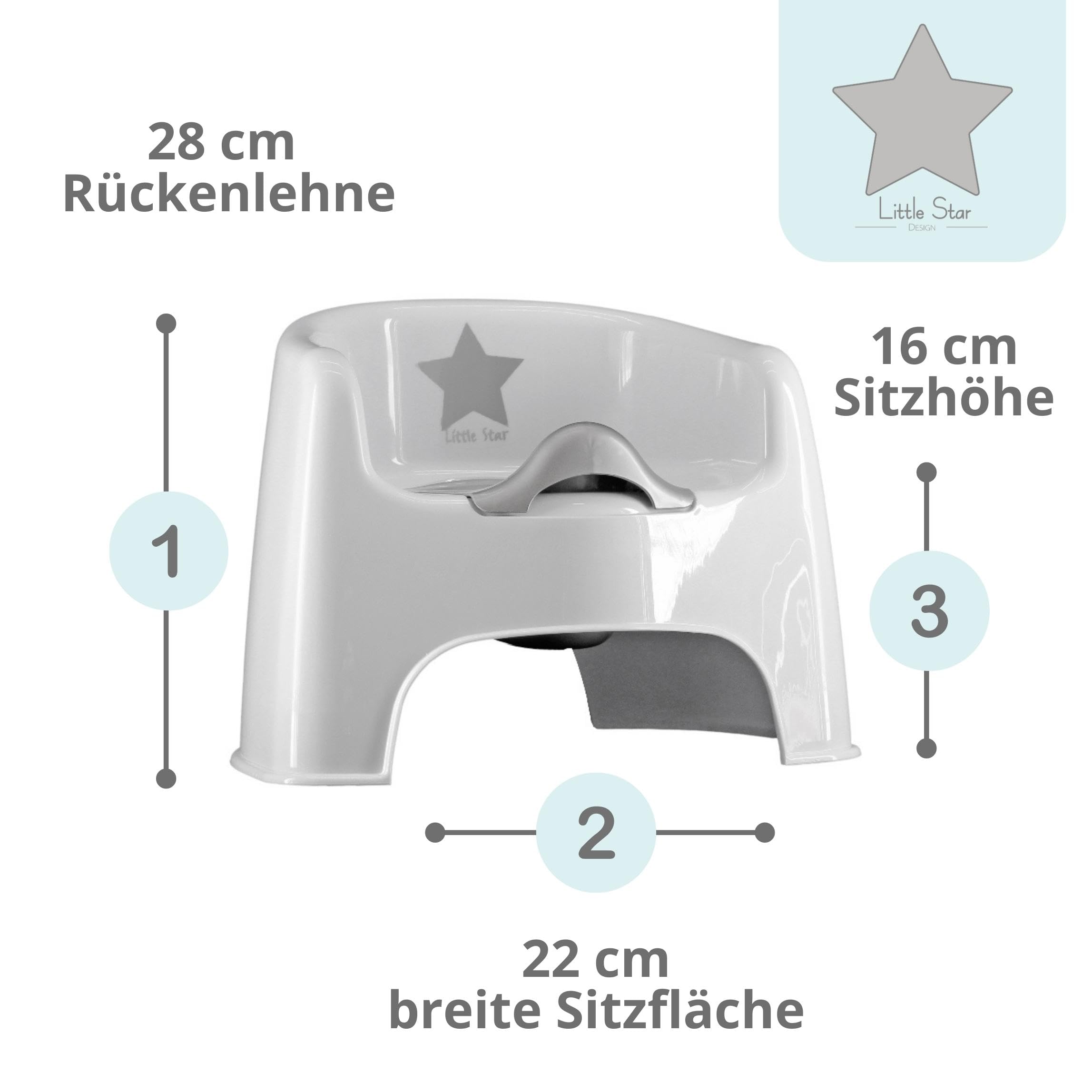 Little Star Topfstuhl Töpfchen mit Spritzschutz Einsatz
