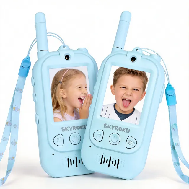 SKYROKU Video Walkie Talkies Funkgerät Blau-Blau 2er-Set