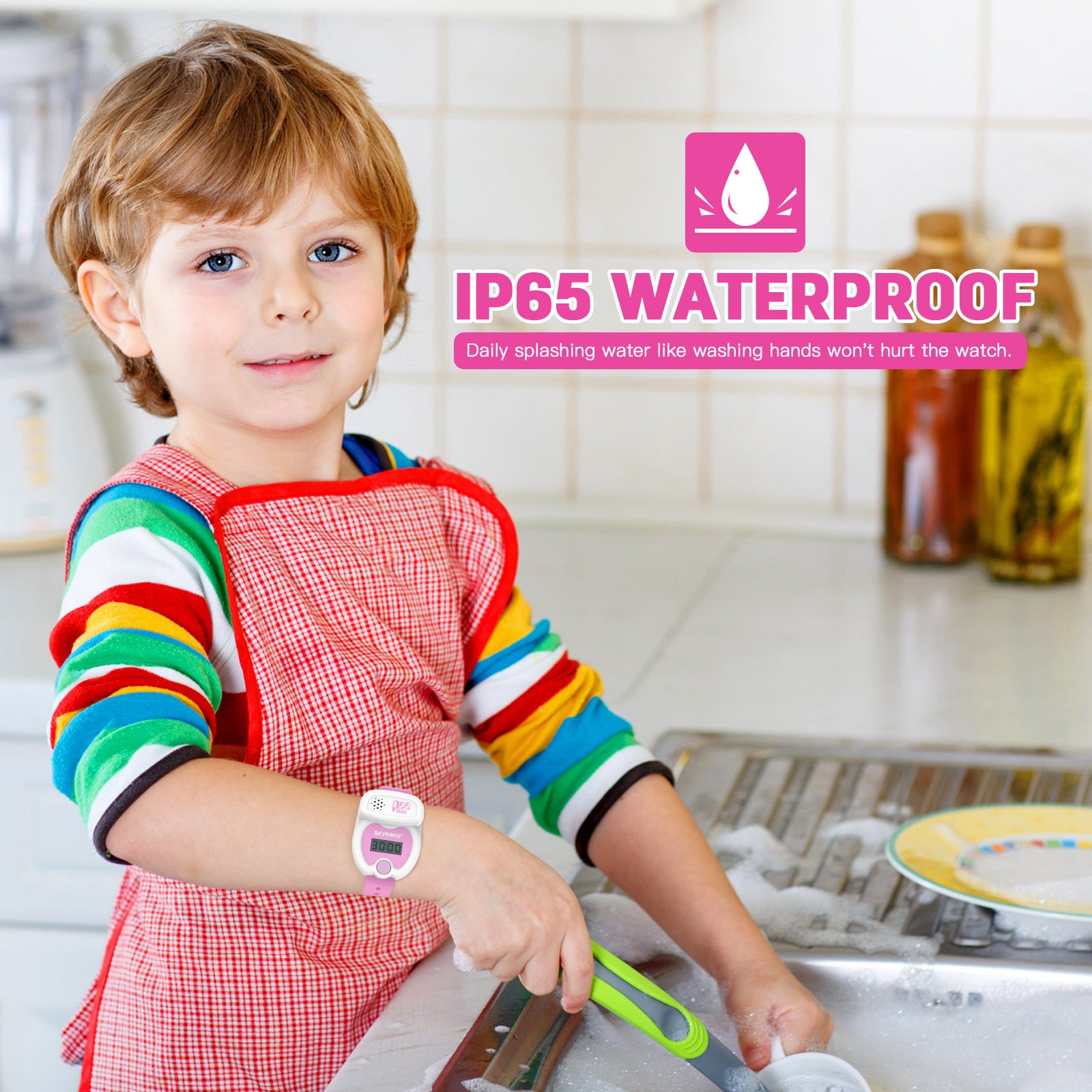 SKYROKU Potty Watch Töpfchentraining-Uhr Pink wasserdicht