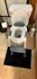 SKYROKU 8838 Toilettensitz mit Treppe Grau rutschfest