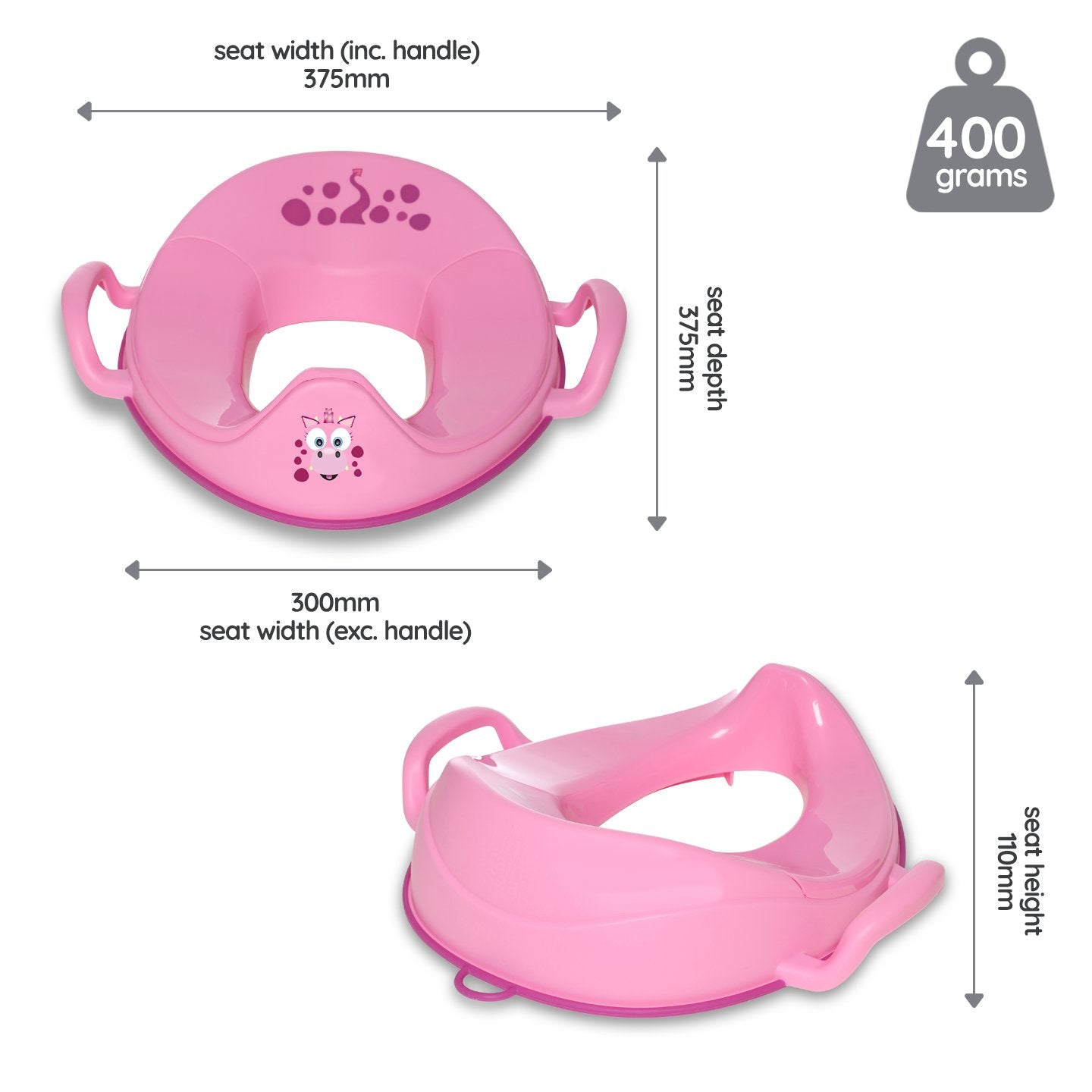 My Little Trainer Seat Toilettensitz Drache Pink mit Spritzschutz