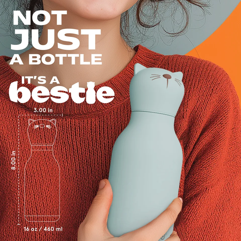 Easypisi Bestie Bottles Kiki Katze Trinkflasche 475ml