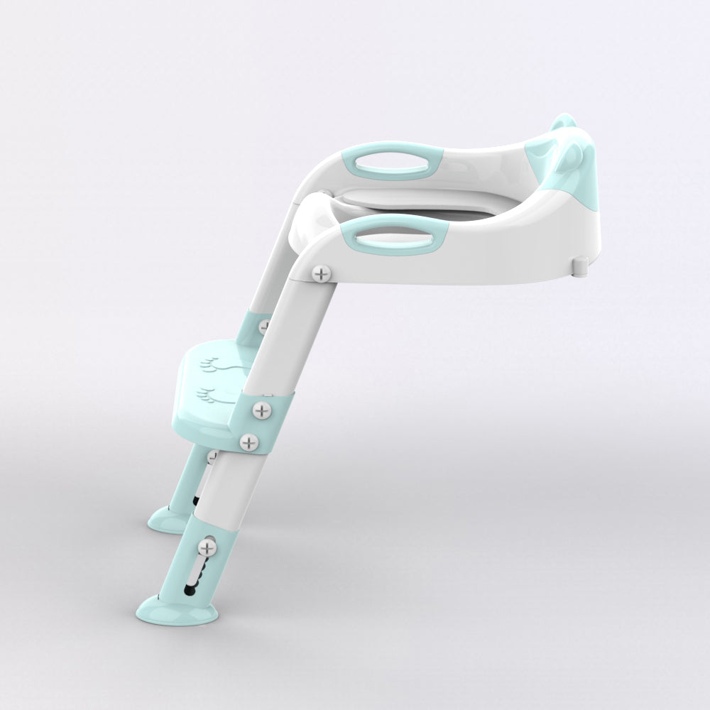 SKYROKU 8838 Toilettensitz mit Treppe Blau rutschfest