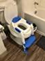 SKYROKU 8838 Toilettensitz mit Treppe Navy rutschfest klappbar