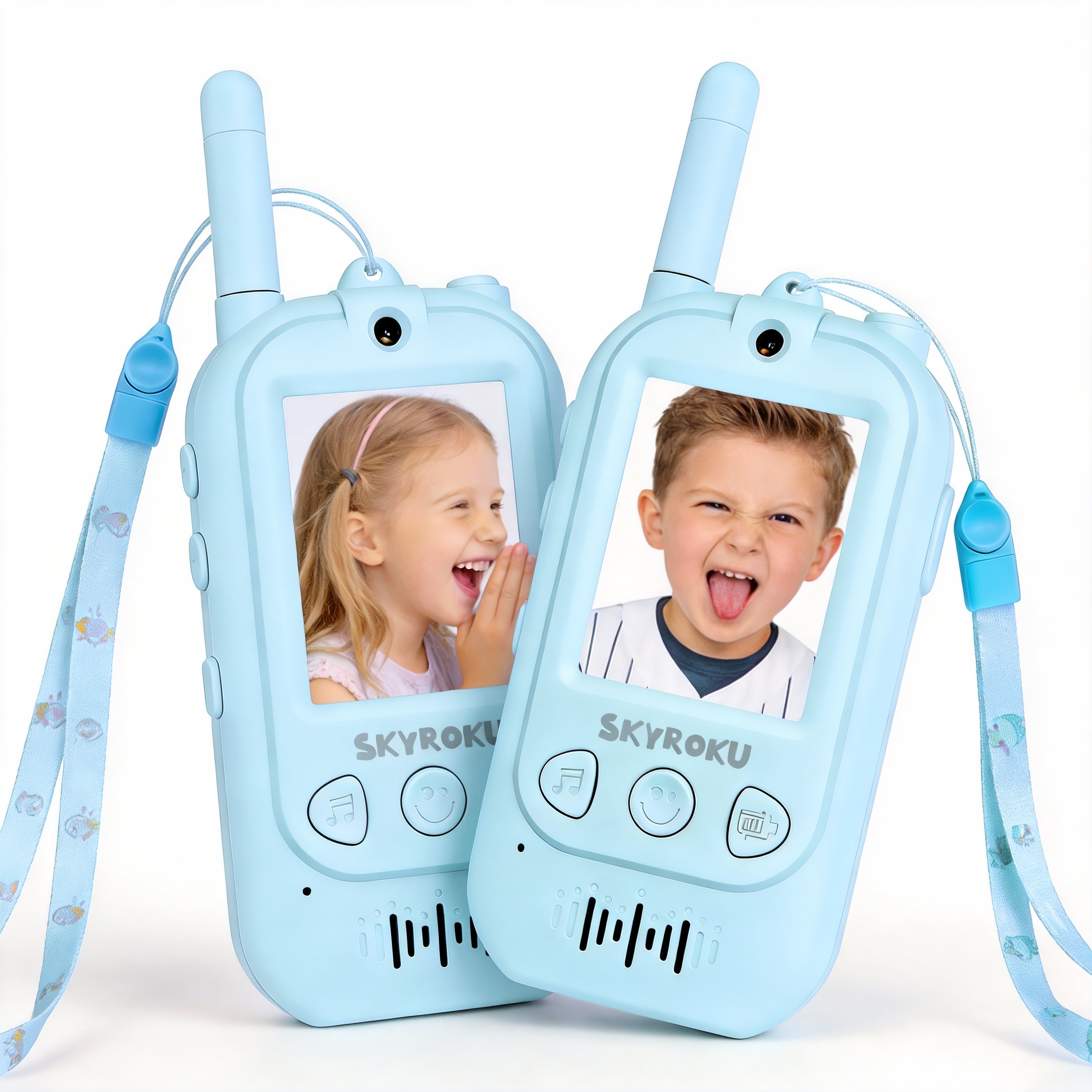 SKYROKU Video Walkie Talkies Funkgerät Blau-Blau 2er-Set