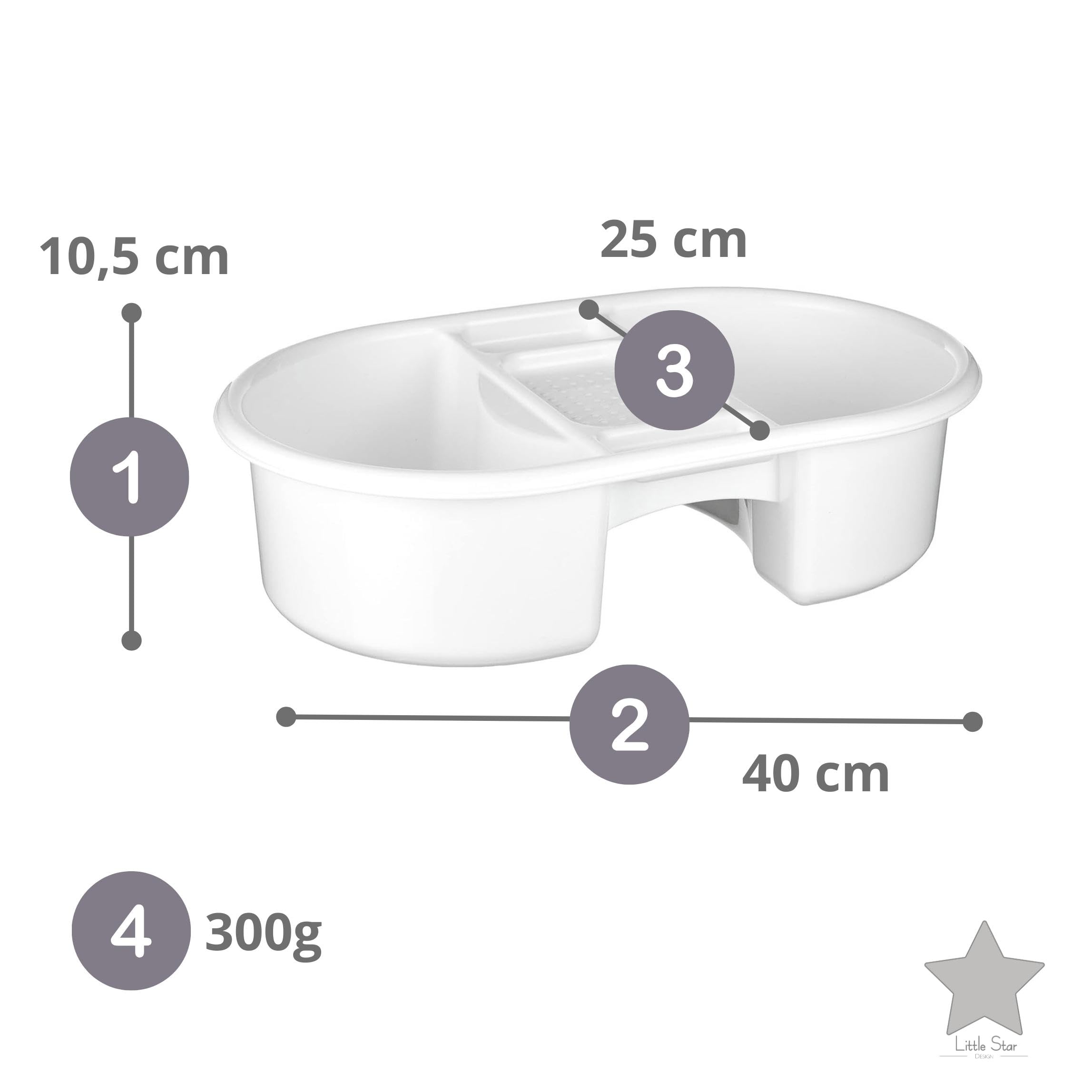 Strata Universal Waschschüssel 4 Liter mit 2 Kammern