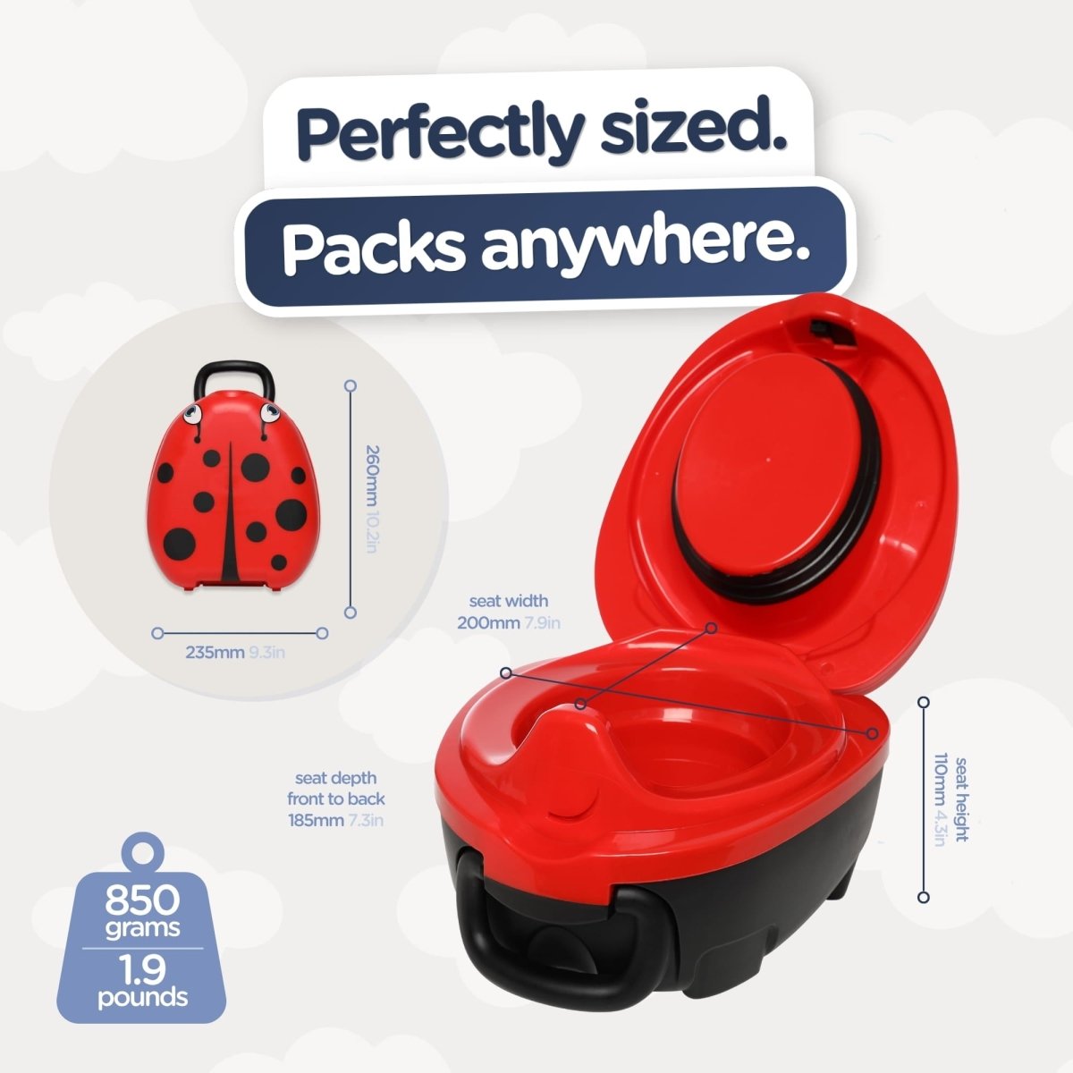 My Carry Potty Ladybird Reisetöpfchen auslaufsicher mit Deckel