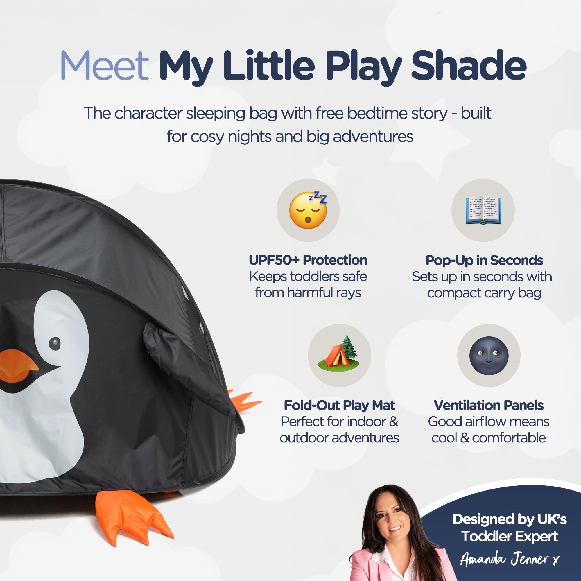 My Carry Potty Penguin Spielzelt UPF50+ Pop-Up mit Matte 0,7 kg