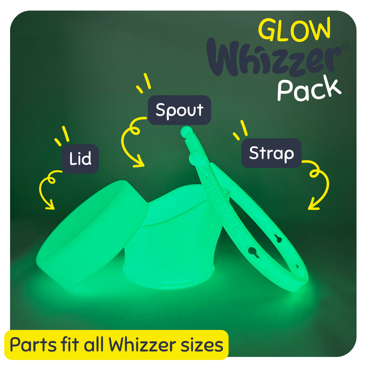 Kiddiwhizz GloWhizzer Reiseurinal Kids 250ml nachtleuchtend