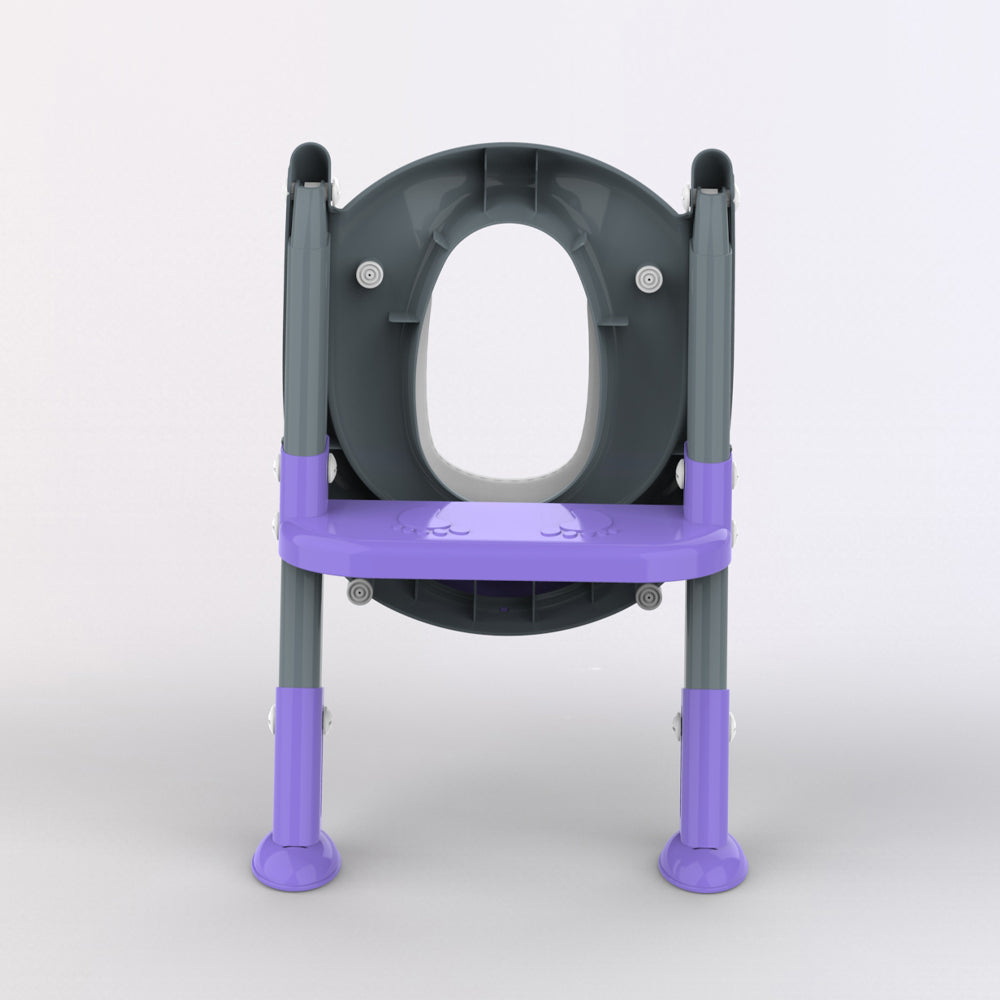 SKYROKU 8838 Toilettensitz mit Treppe Grau-Lila rutschfest