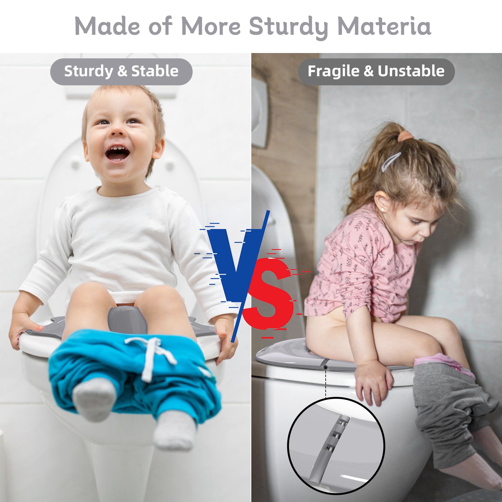 SKYROKU Folding Travel Potty Seat Toilettenaufsatz Grau