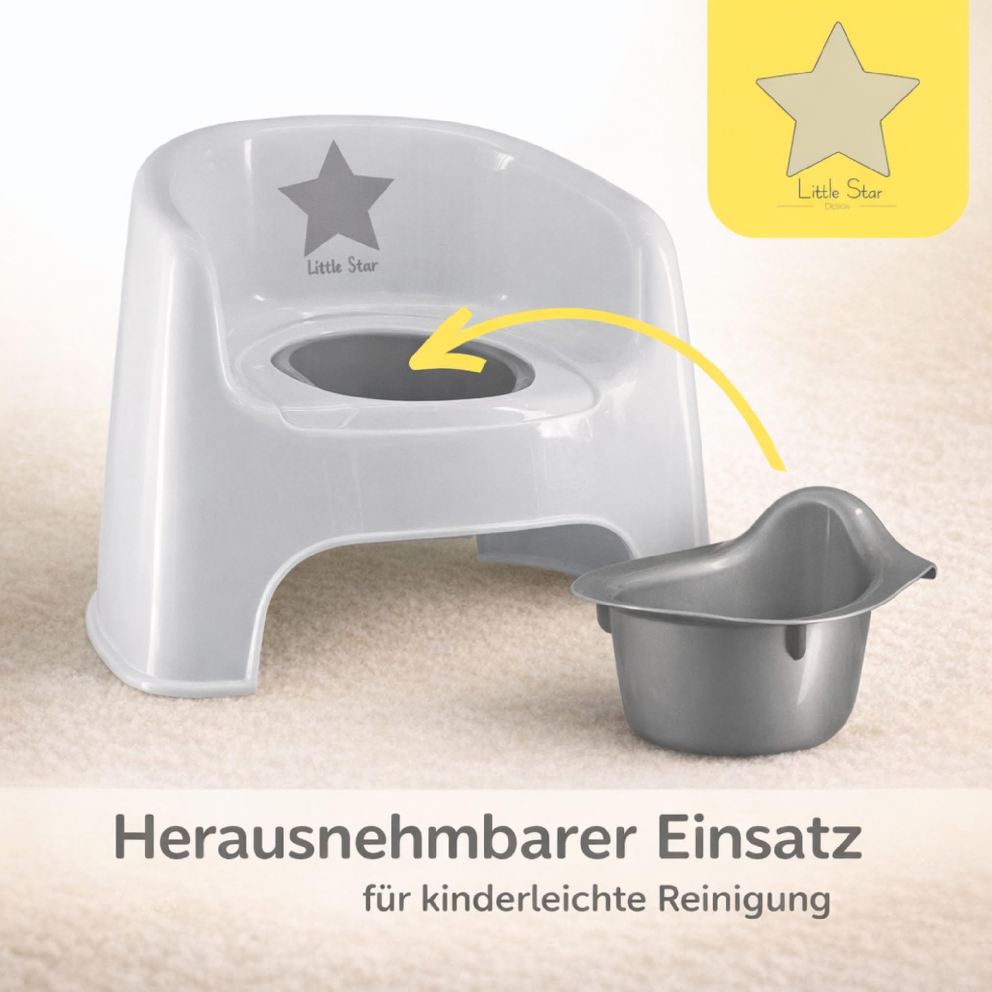 Little Star Topfstuhl mit Bilderbuch und Spritzschutz