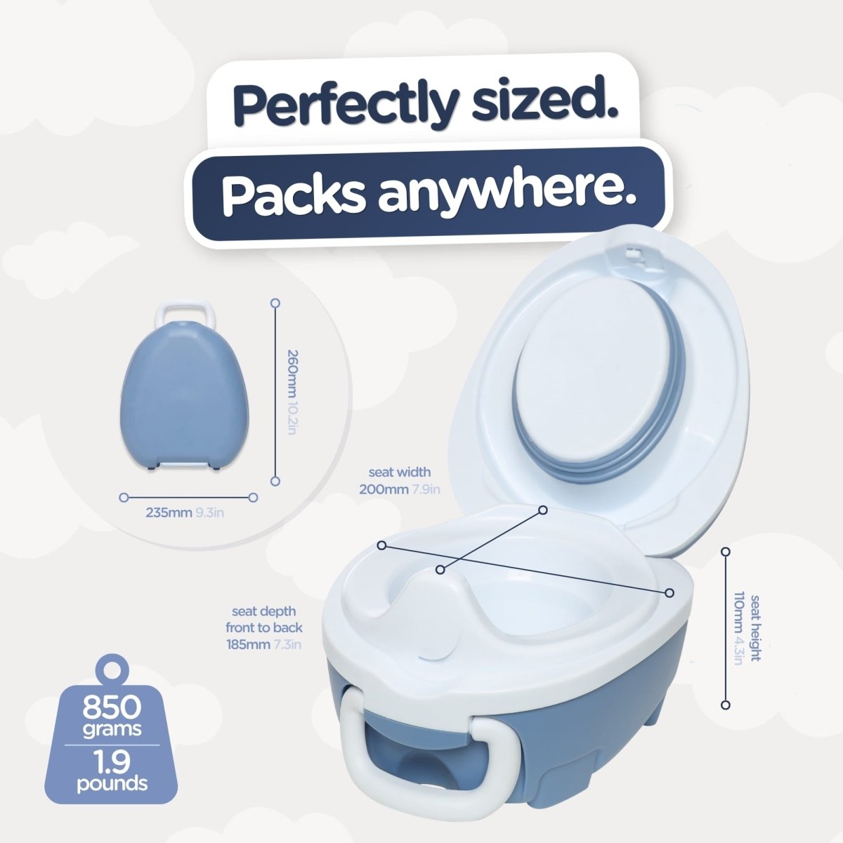 My Carry Potty Ocean Reise-Töpfchen mit Deckel auslaufsicher