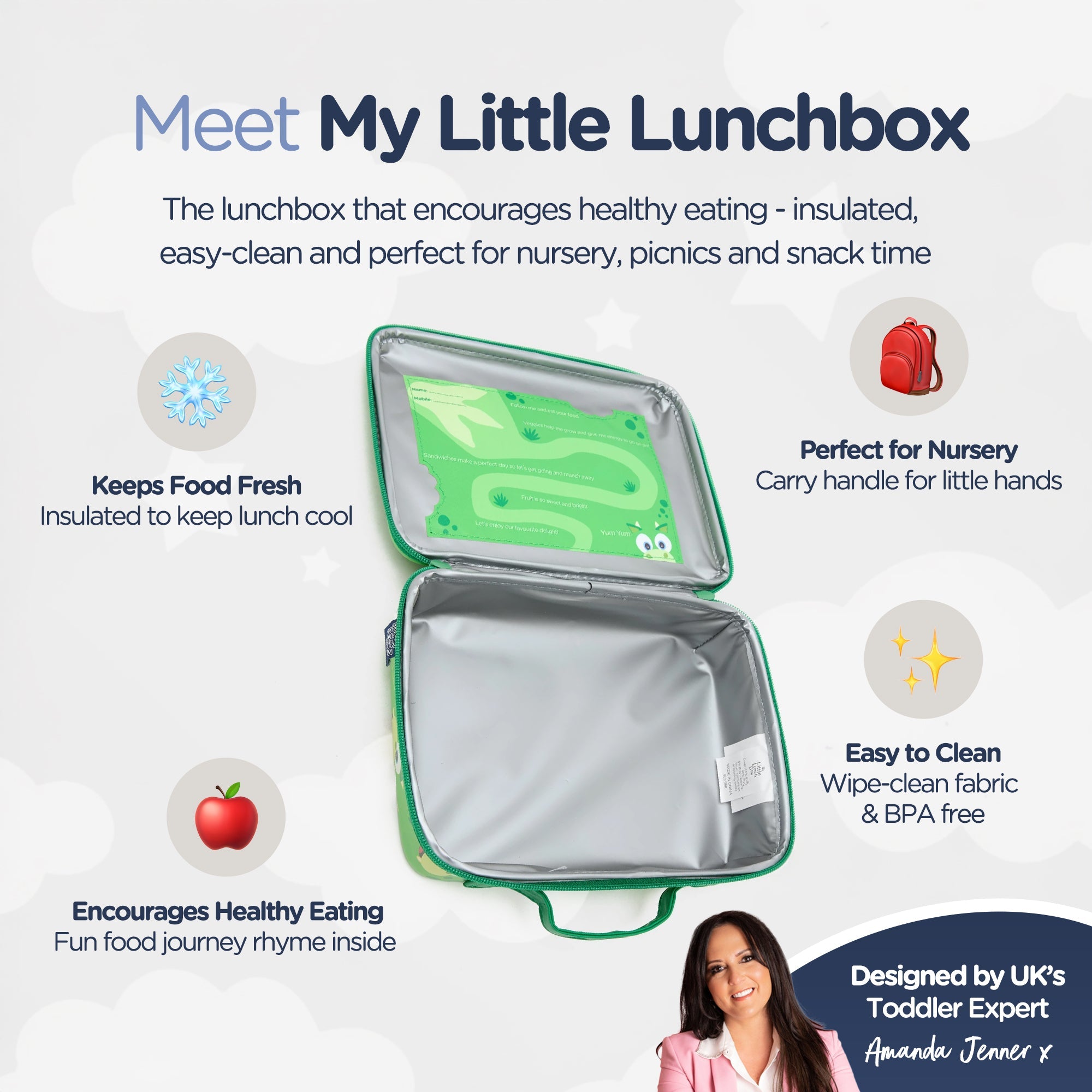 My Carry Potty Travel Dinosaur Brotdose isoliert mit Tragegriff