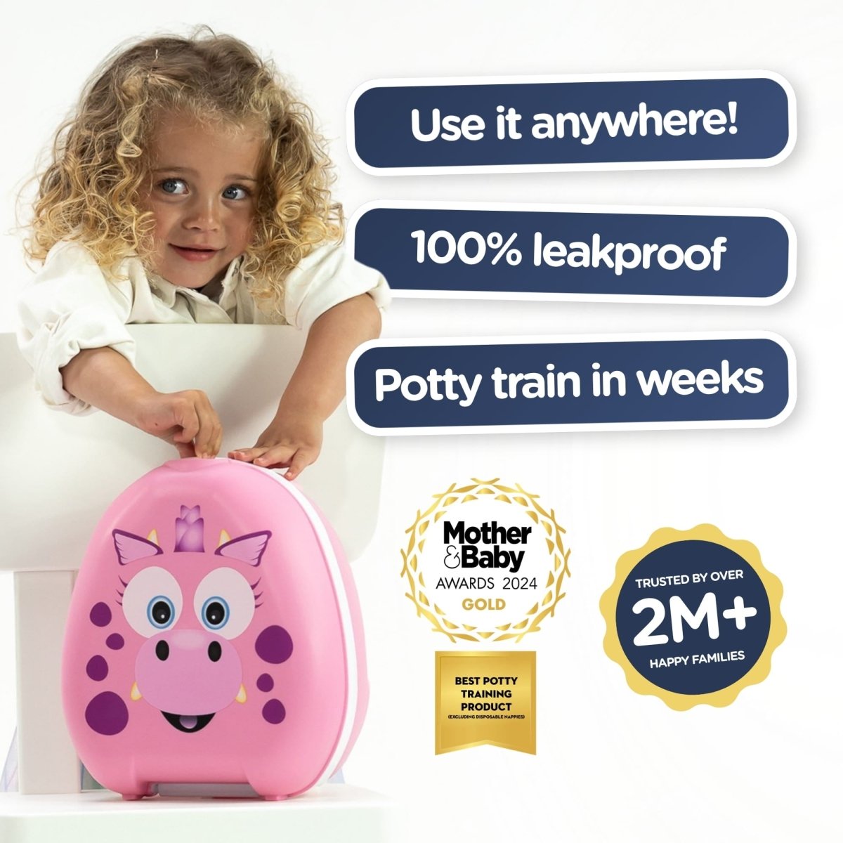 My Carry Potty Reise Töpfchen Drache rosa mit Deckel