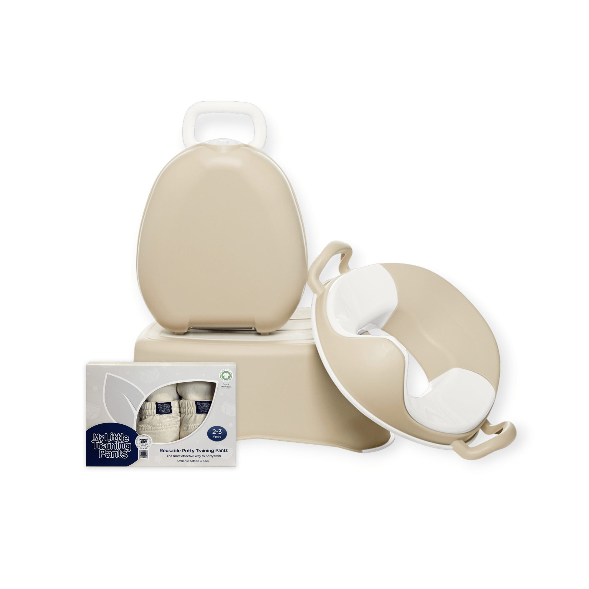 My Carry Potty Beige Komplettset Töpfchen Sitz Hocker Hose 2-3J