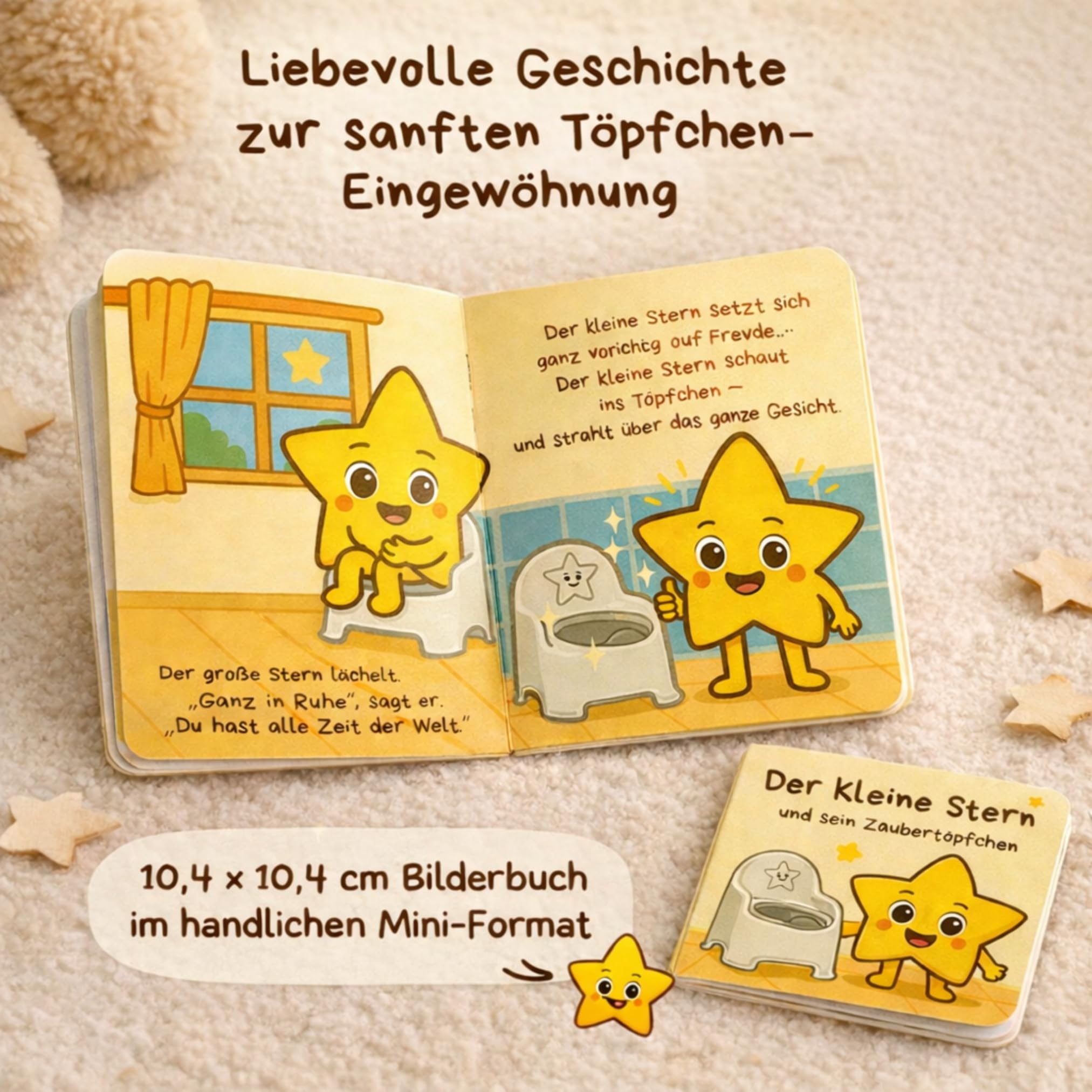 Little Star Topfstuhl mit Bilderbuch und Spritzschutz