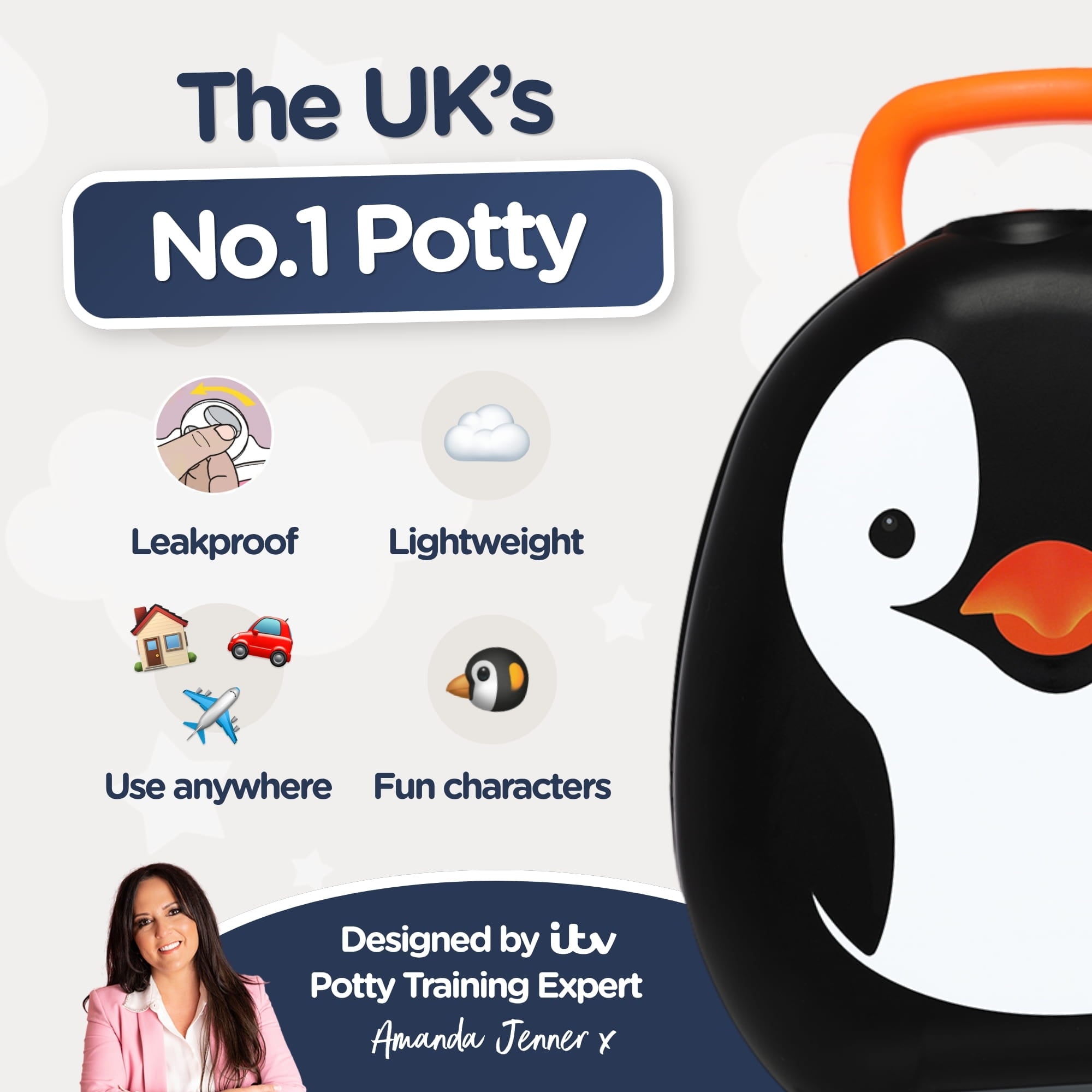 My Carry Potty Penguin Reisetöpfchen mit Deckel auslaufsicher
