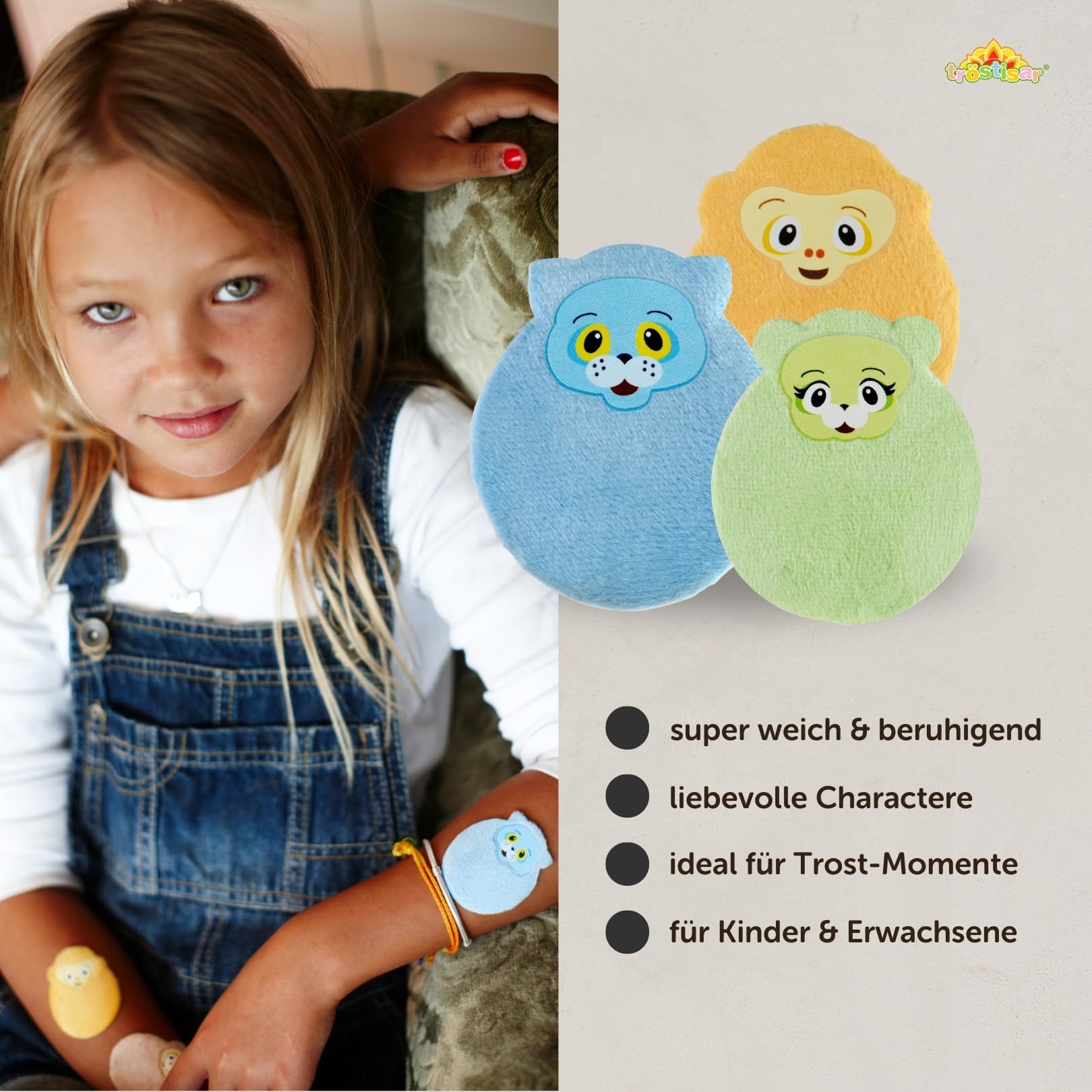 Tröstisar Weiche Trost-Sticker Plüsch 240 Stück Kinder