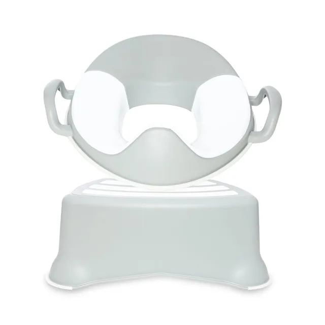 My Carry Potty Trainer Sitz + Hocker Perlgrau Standardtoilette