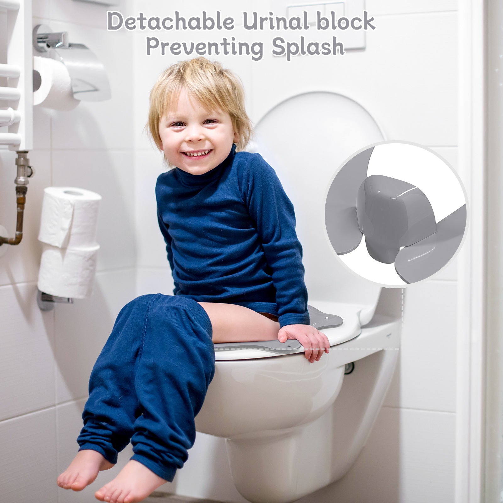 SKYROKU Folding Travel Potty Seat Toilettenaufsatz Grau