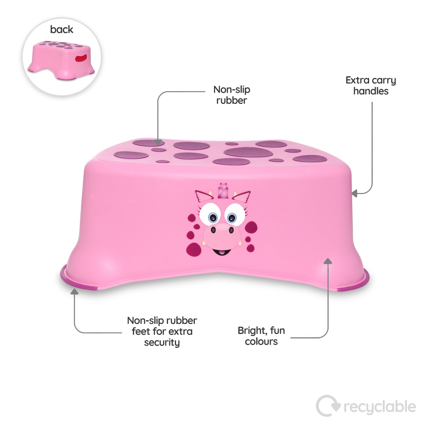 My Carry Potty My Little Trainer Seat Drache Toilettensitz mit Treppe Pink