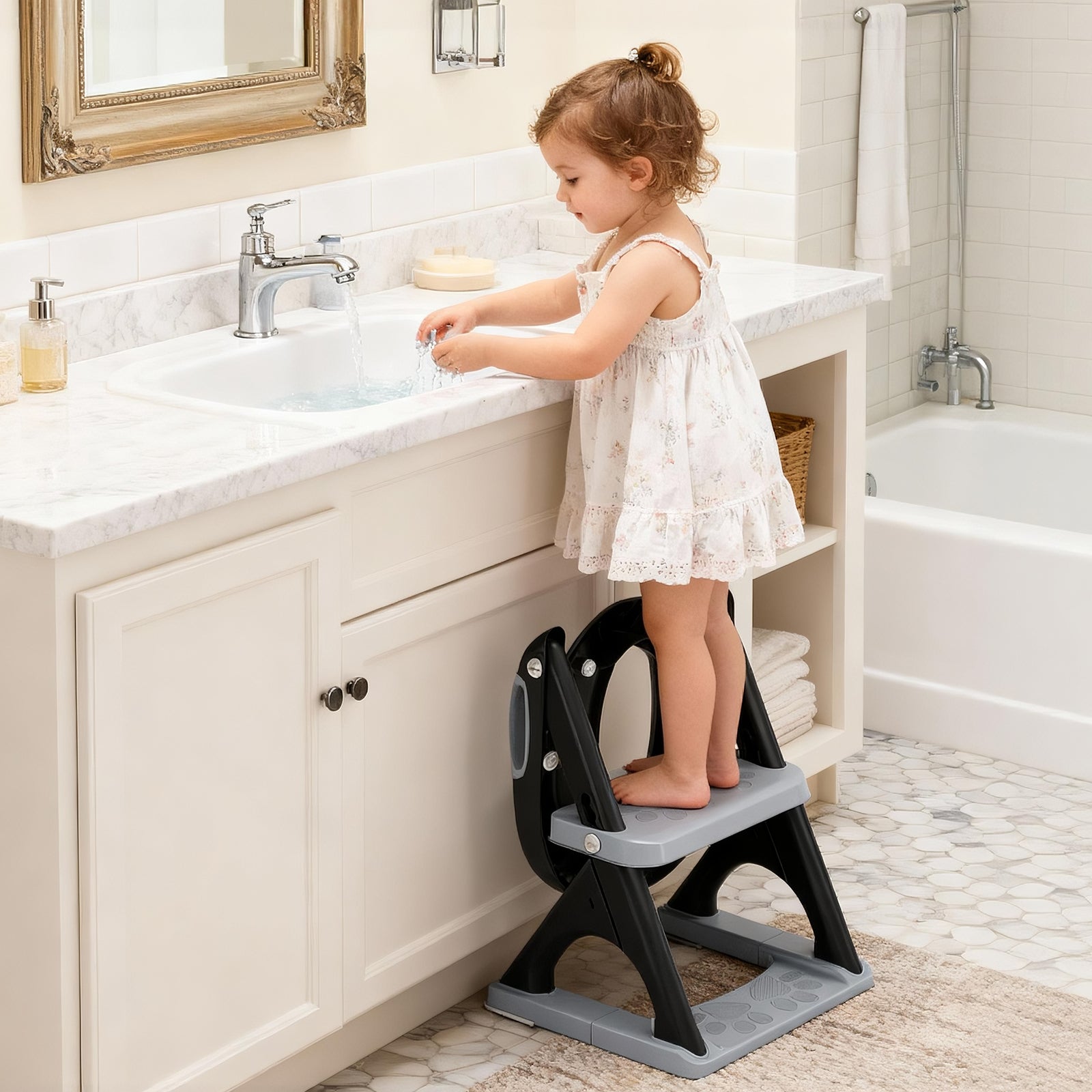 SKYROKU 8899 Model Toilettensitz mit Treppe verstellbar