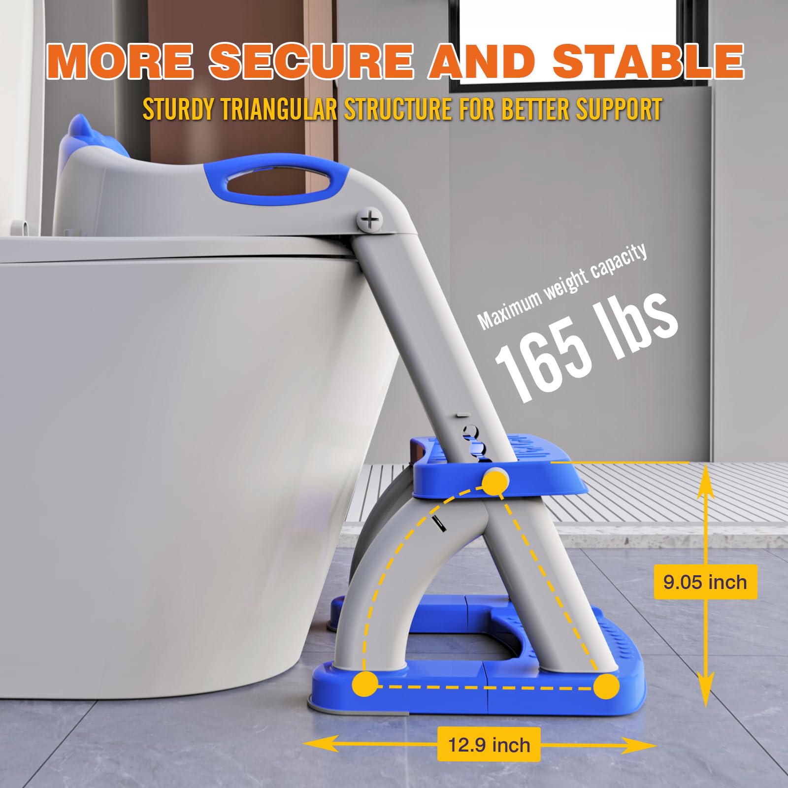 SKYROKU 8898 Toilettensitz mit Treppe saphirblau 2in1