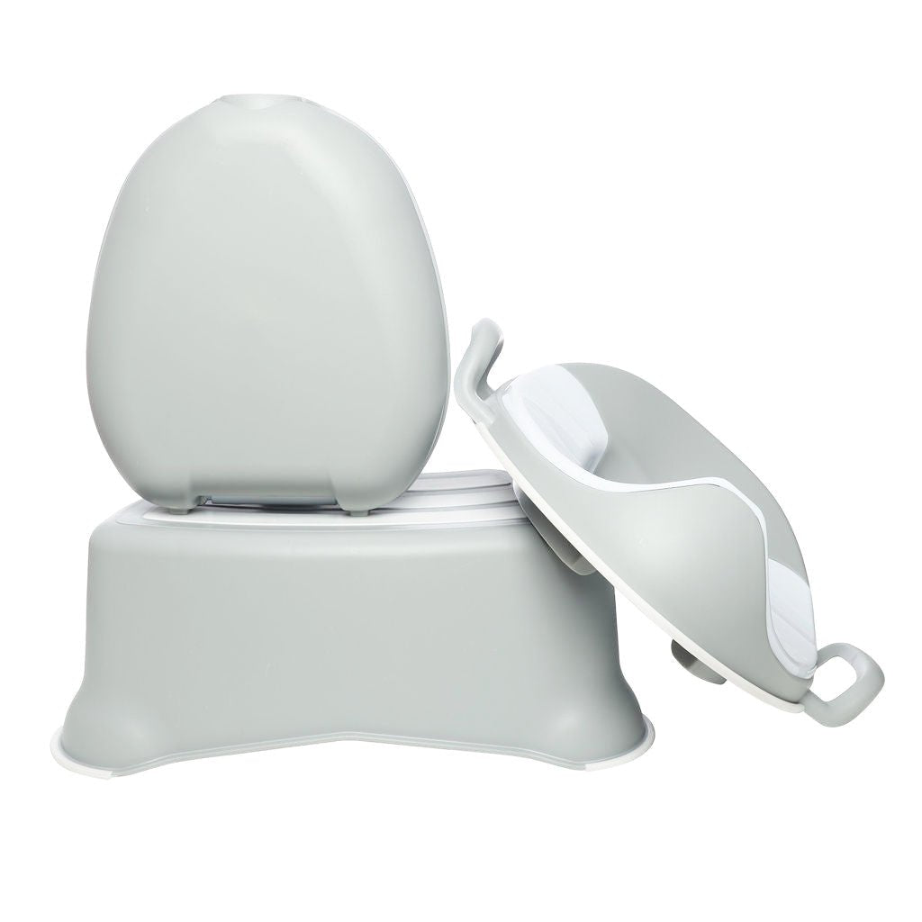 My Carry Potty Pearl Grey Bundle Töpfchen Set mit Sitz Hocker