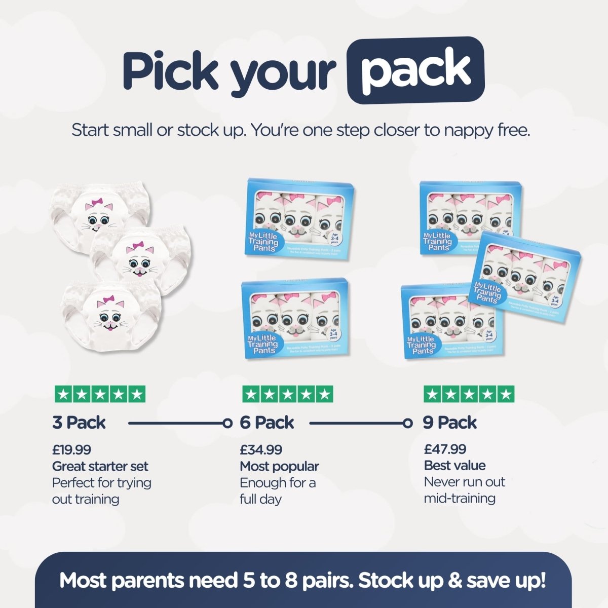 My Carry Potty My Little Training Pants Cat 3er-Pack 18-24 Monate