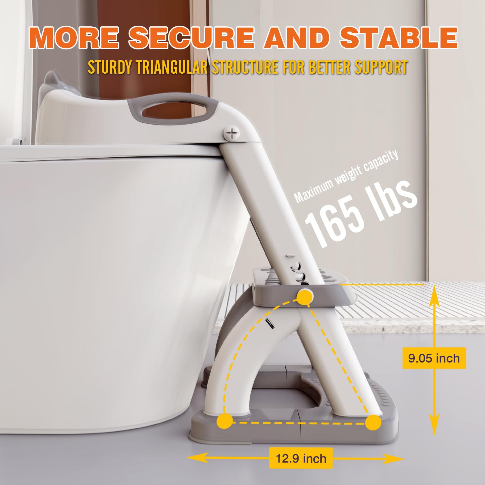 SKYROKU 8898 Toilettensitz mit Treppe Grau faltbar