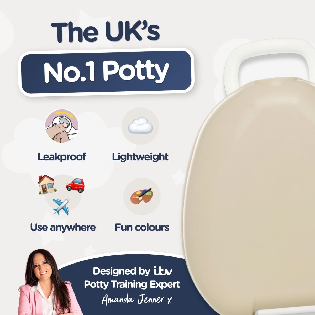 My Carry Potty Natural Reisetöpfchen Auslaufsicher Beige