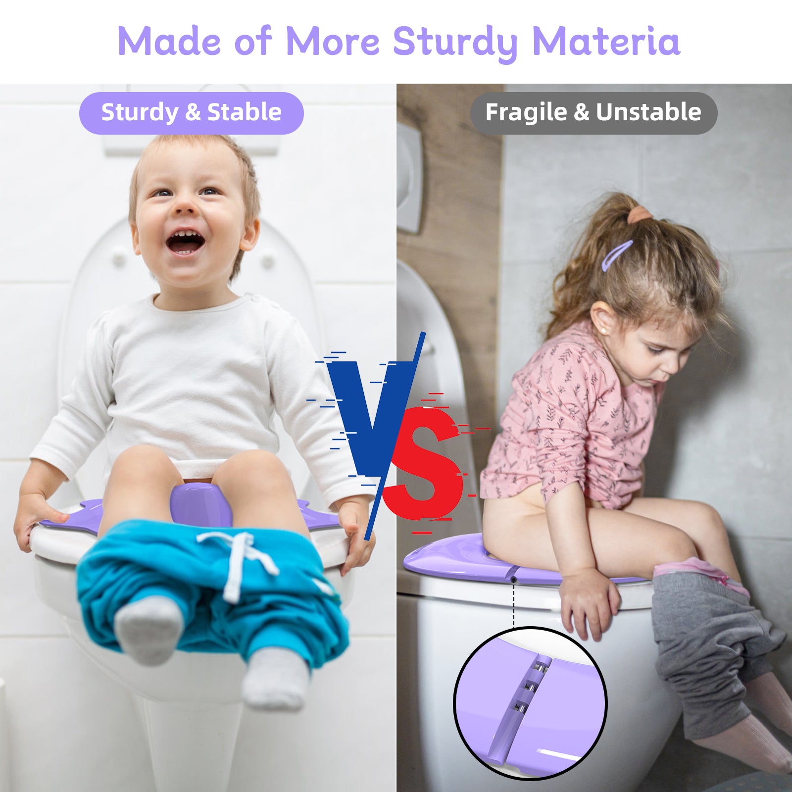 SKYROKU Folding Travel Potty Seat Toilettensitz Lila