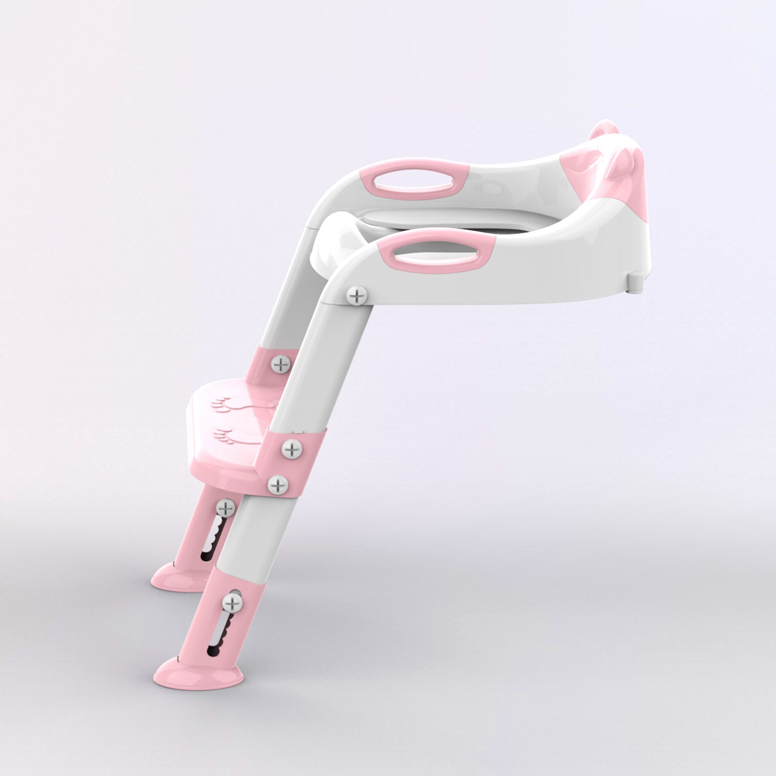 SKYROKU 8838 Toilettensitz mit Treppe Pink rutschfest
