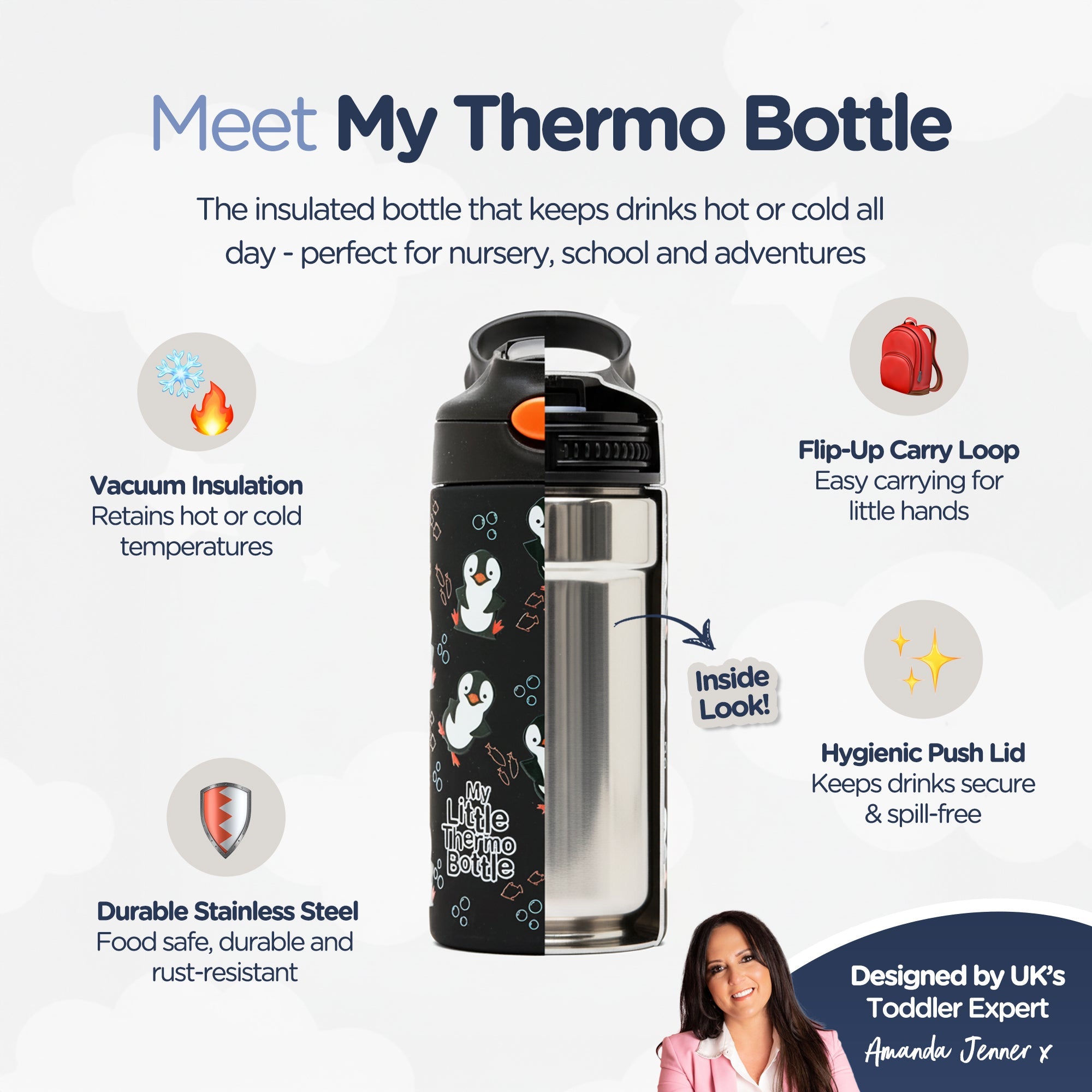 My Carry Potty Pinguin Thermoflasche 380 ml Edelstahl BPA-frei