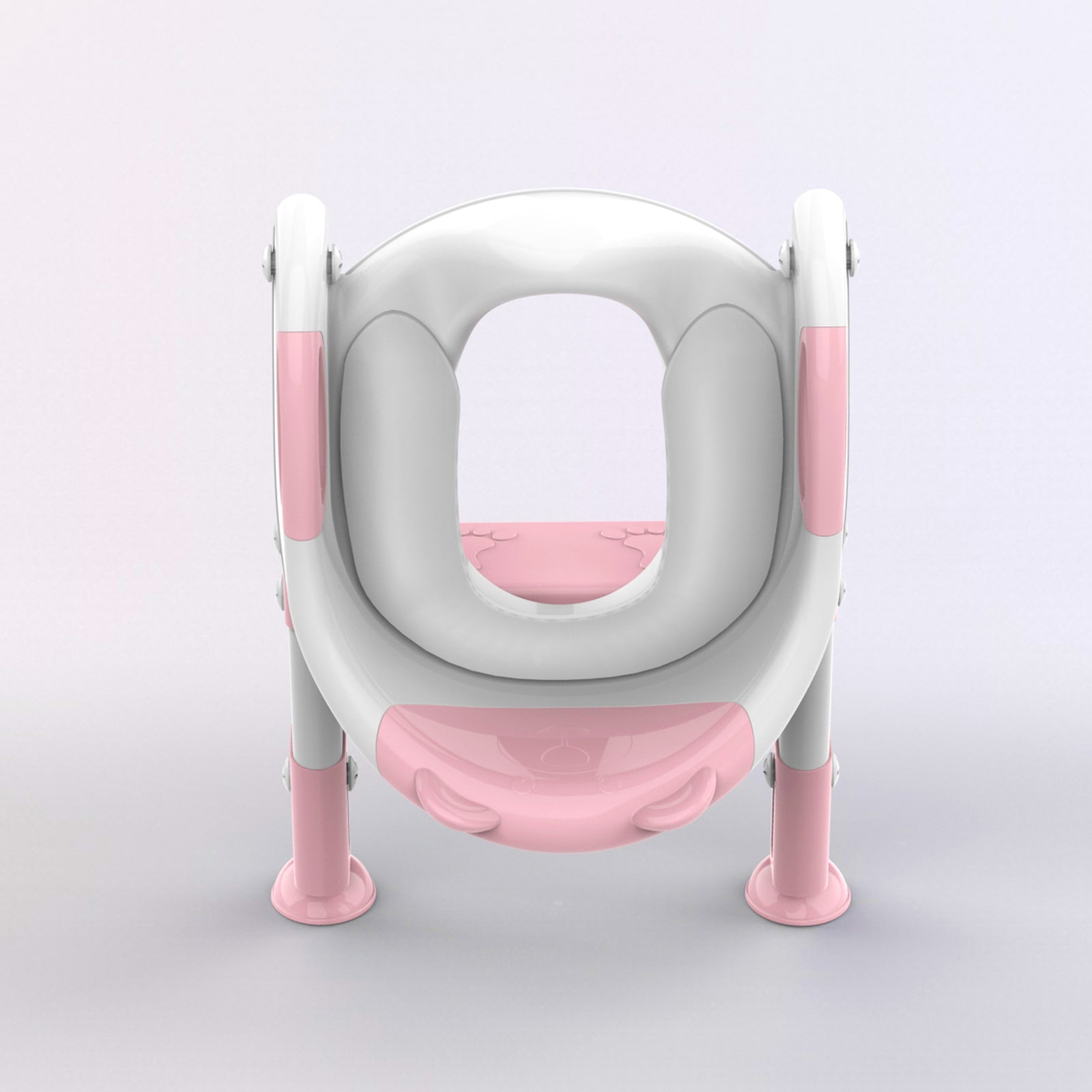 SKYROKU 8838 Toilettensitz mit Treppe Pink rutschfest