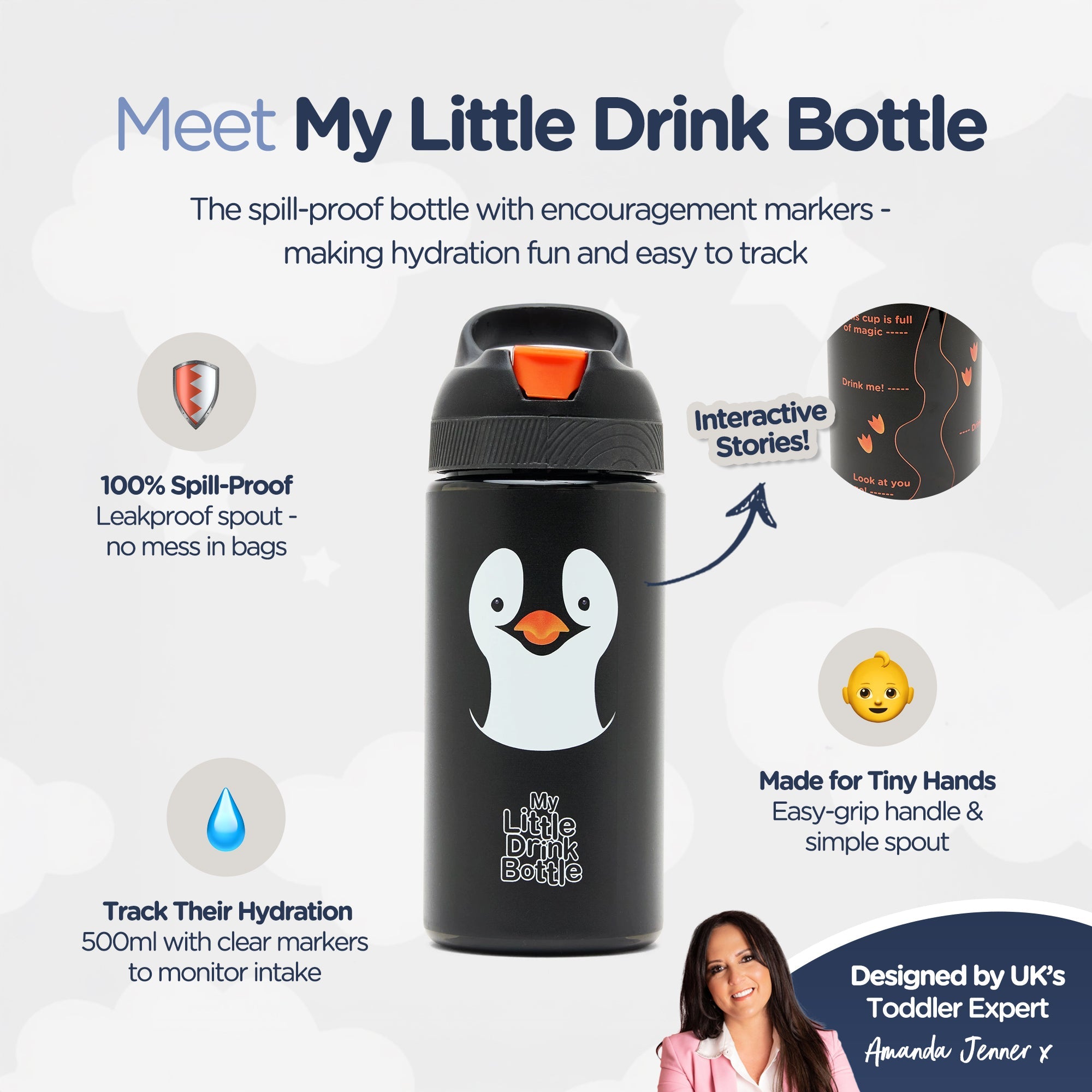 My Carry Potty Travel Penguin Trinkflasche 500ml auslaufsicher