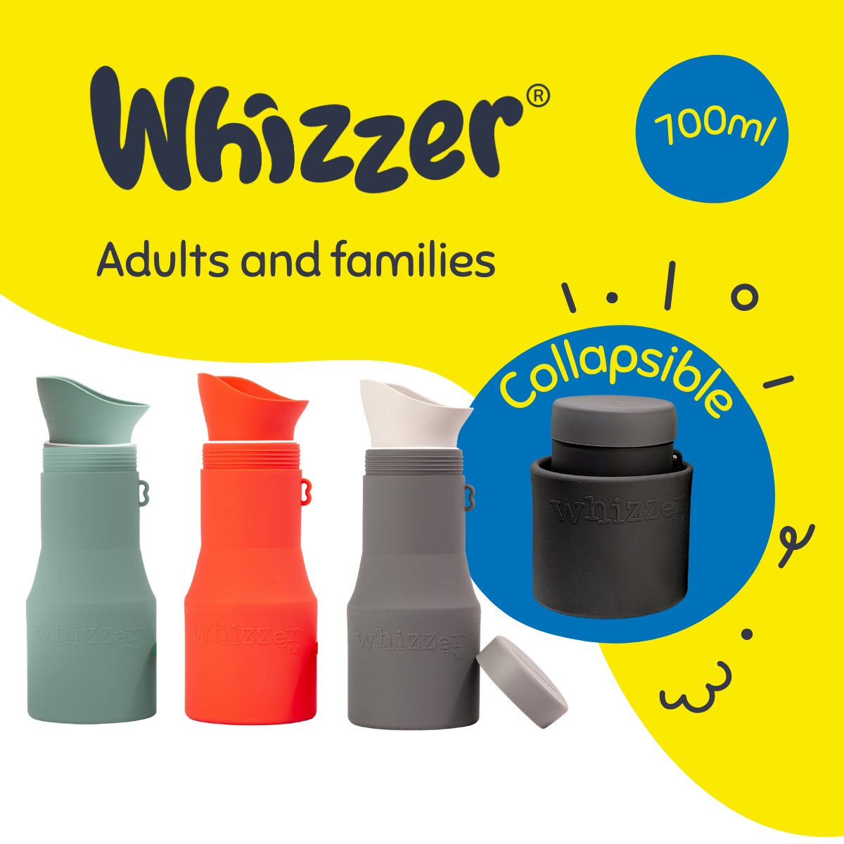 Kiddiwhizz XL Whizzer Adult Eco-Toilette Reiseurinal Rot 700ml
