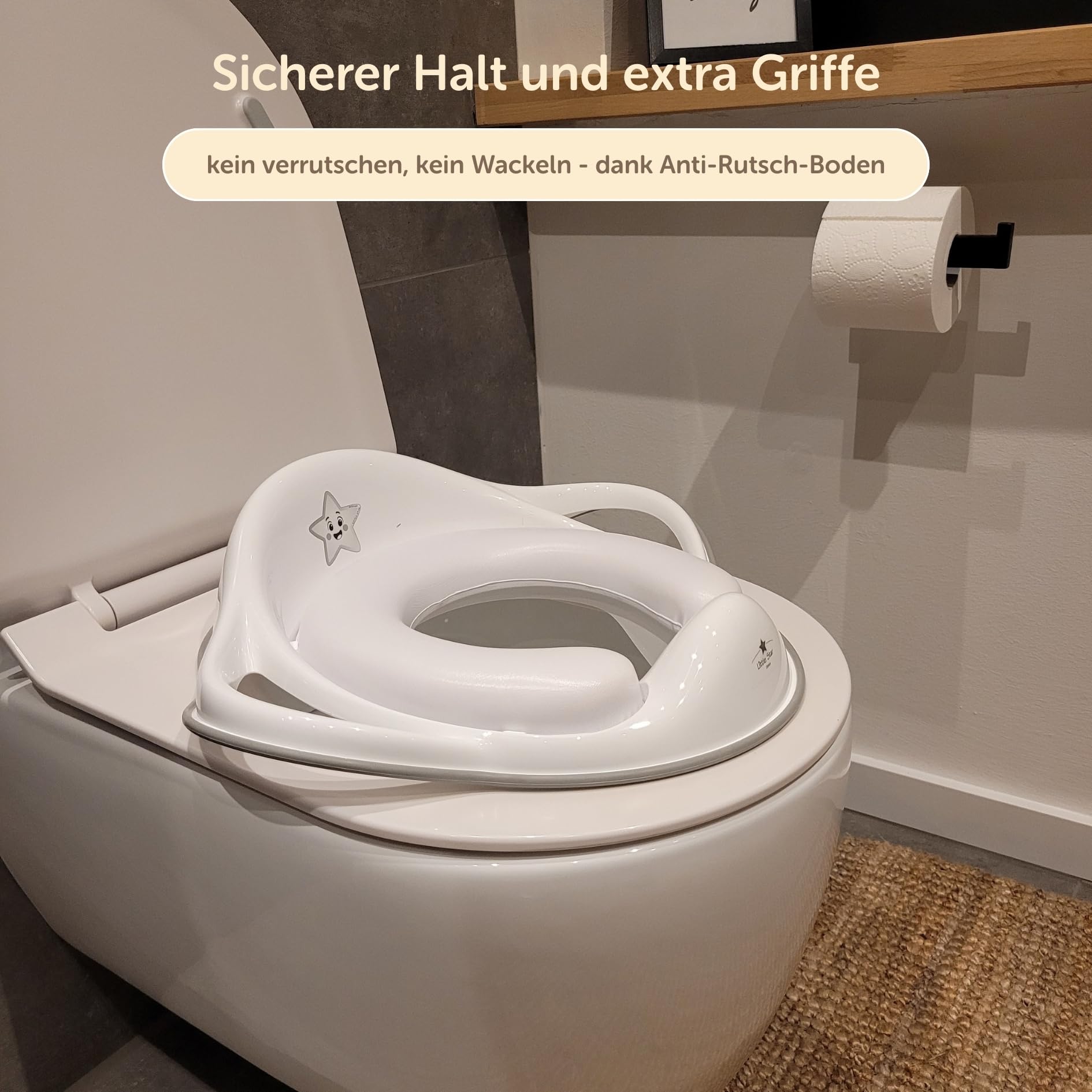 Little Star Gepolsterter Toilettensitz mit Griffen ab 2 J.